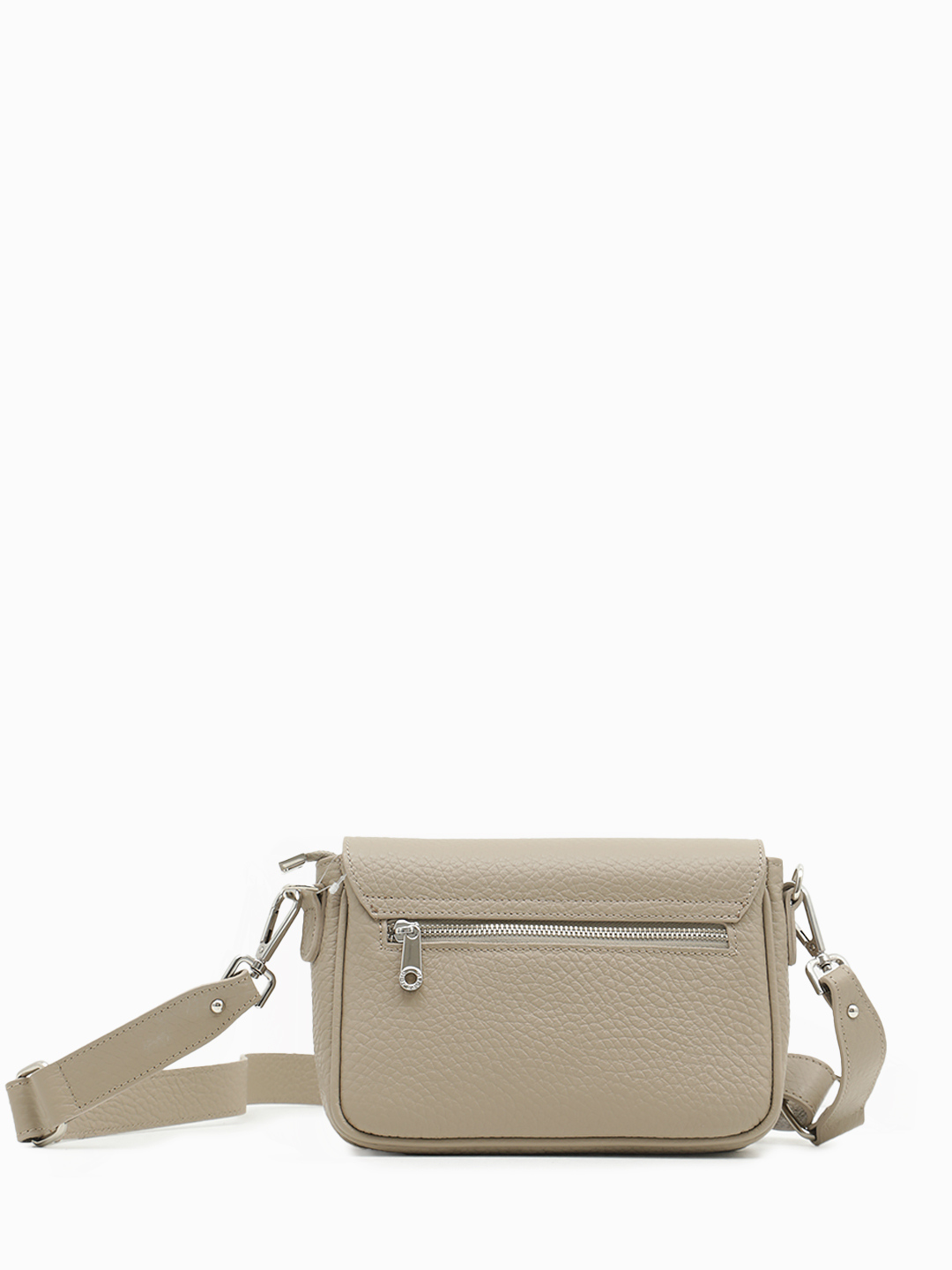 Кросс-боди с клапаном и поворотной фурнитурой от Di Gregorio в цвете светлый тауп