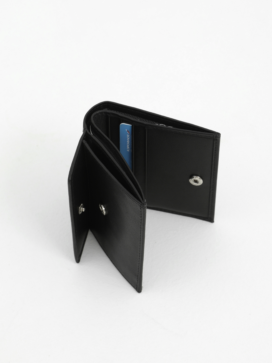 Мини-кошелёк с металлической гравировкой Di Gregorio из натуральной кожи чёрного цвета