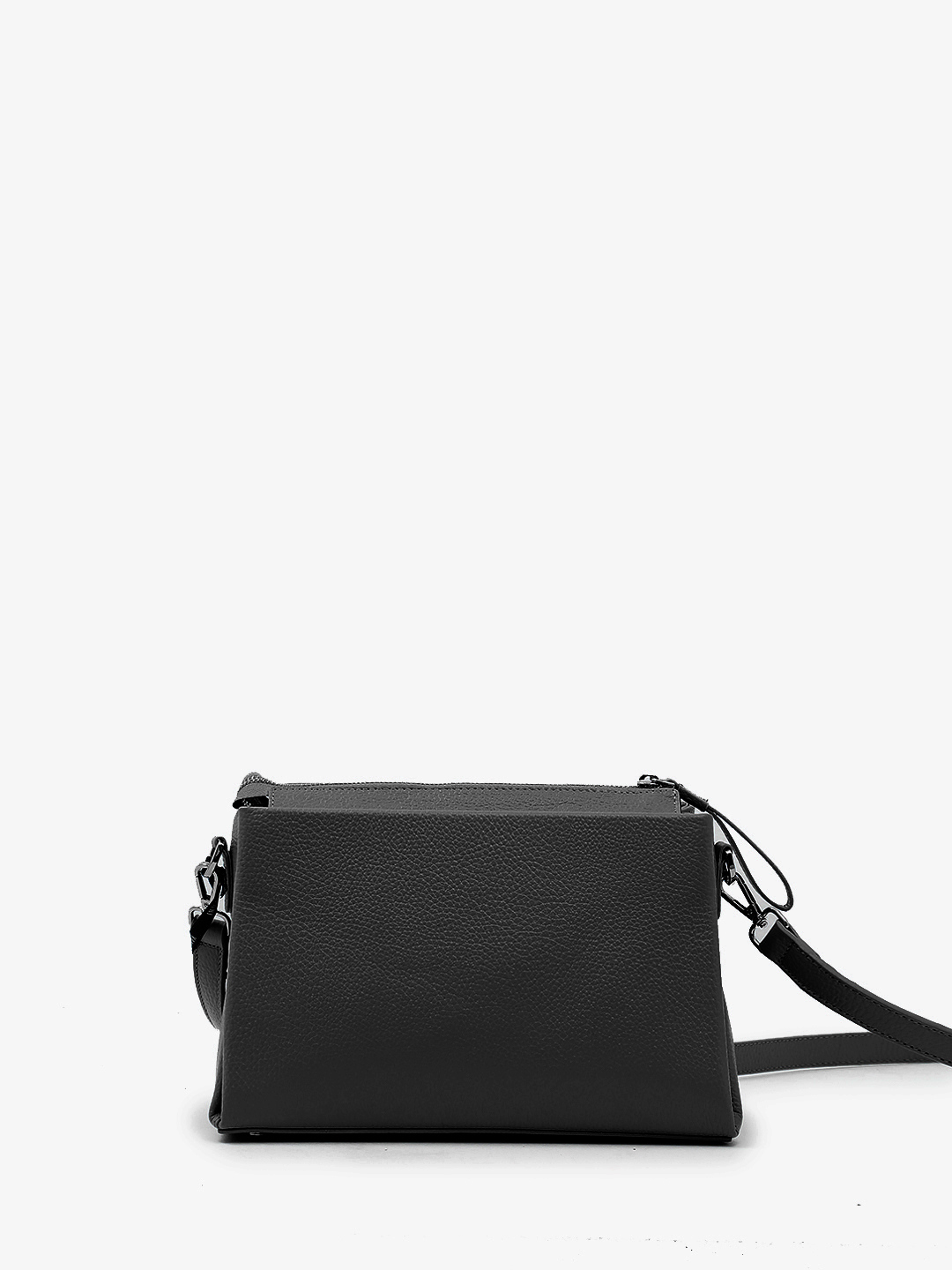 Прямоугольная кросс-боди на плечо с тремя отделениями от Vanessa Scani в чёрном цвете