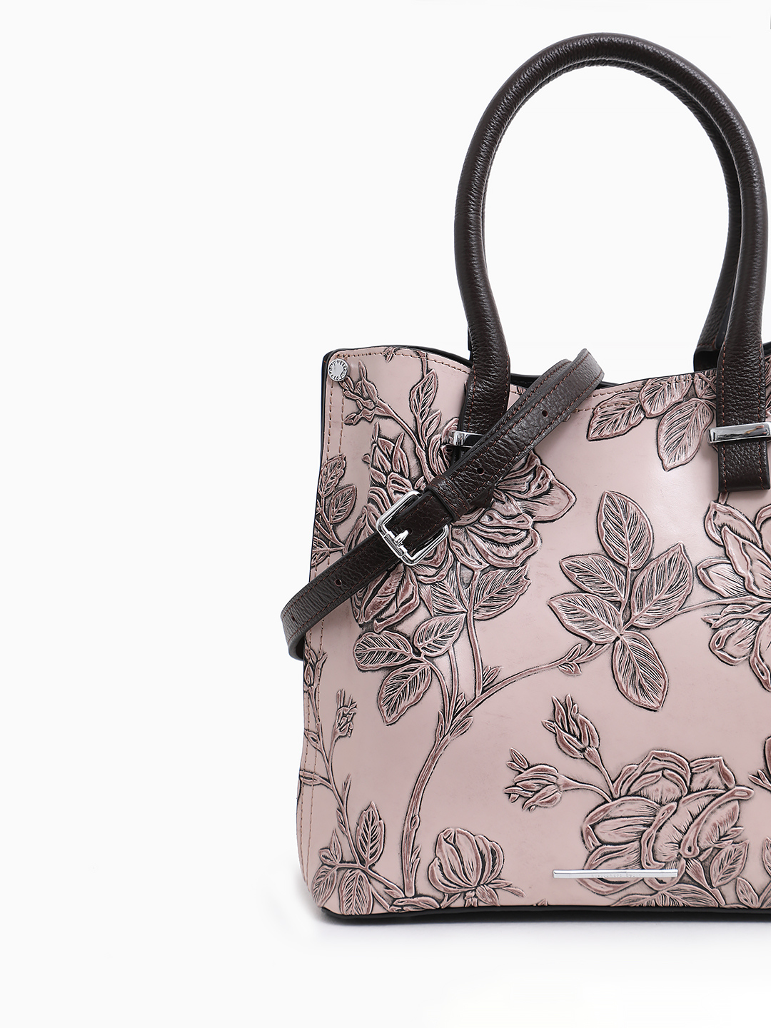 Сумка-тоут в размере М с именной плашкой от Alessandro Beato в розовом оттенке