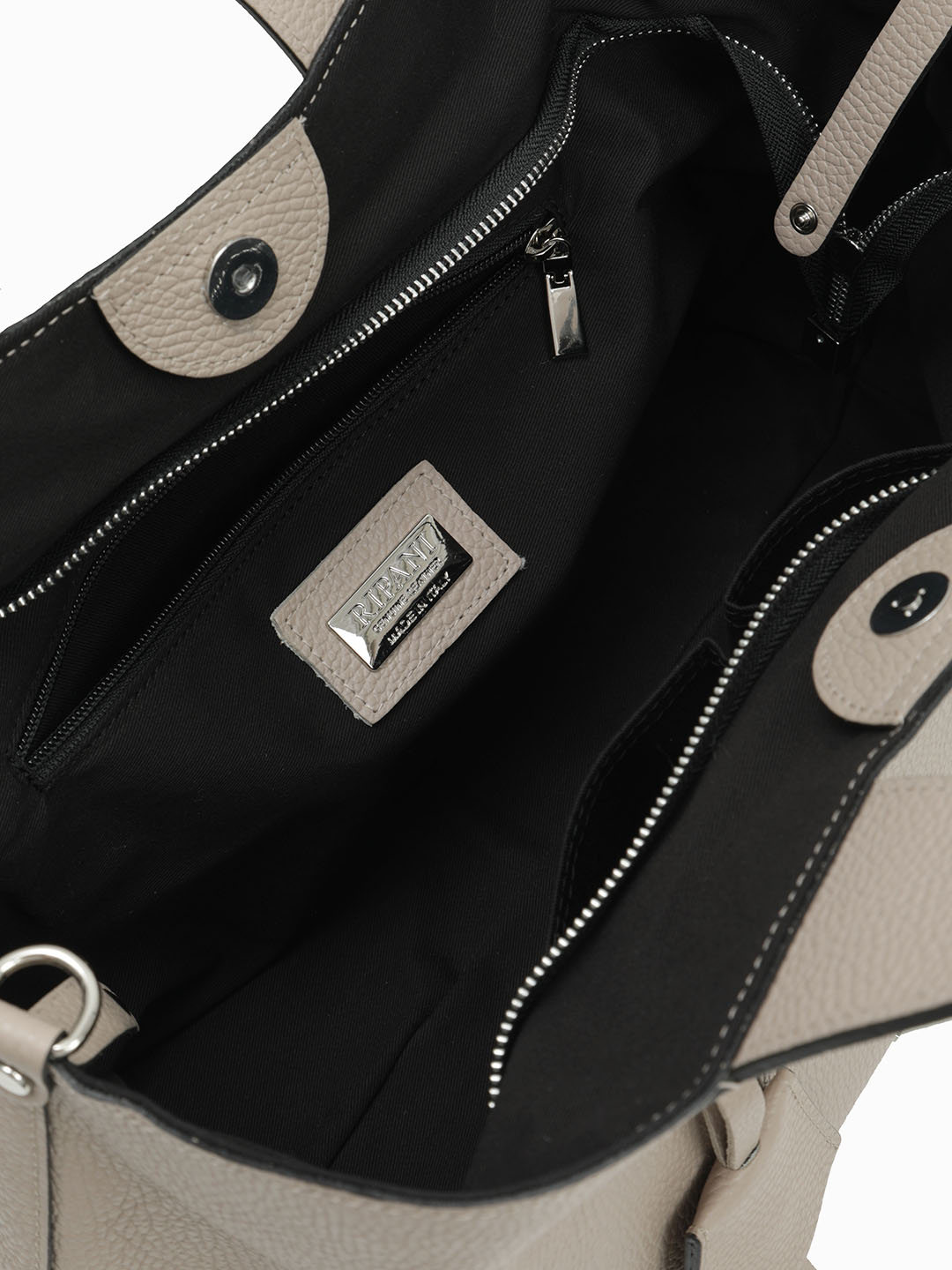 Сумка-трансформер от Ripani из натуральной кожи бежевого цвета