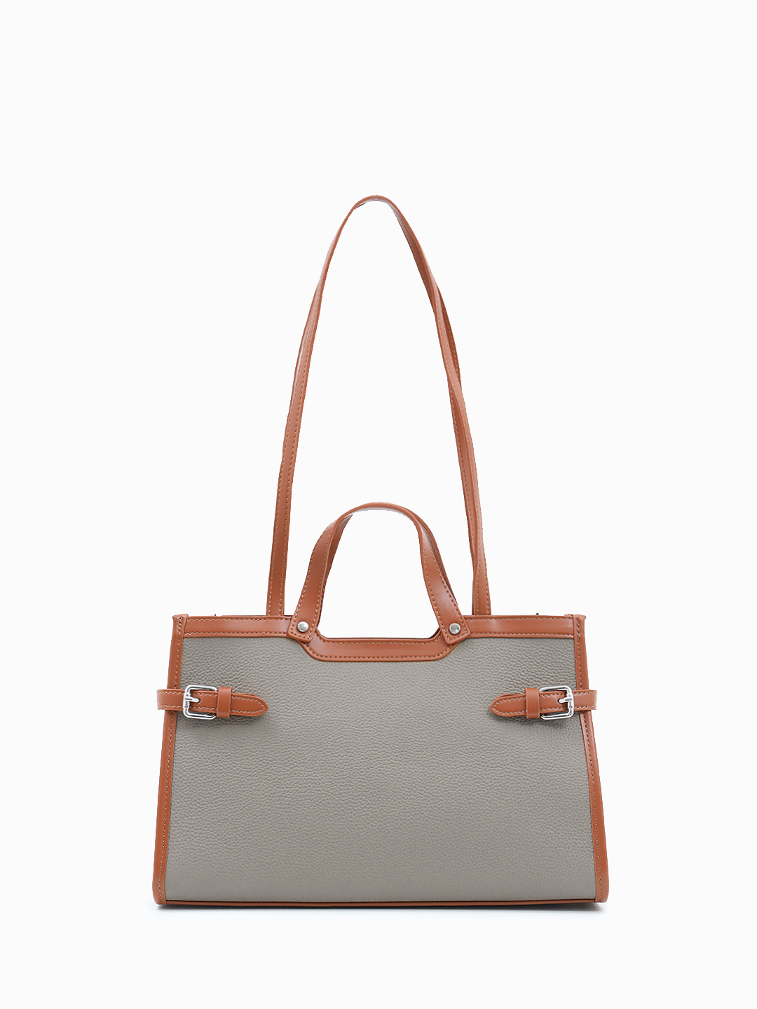 Сумка с двумя парами ручек и контрастными вставками от IVORY светло-голубого оттенка