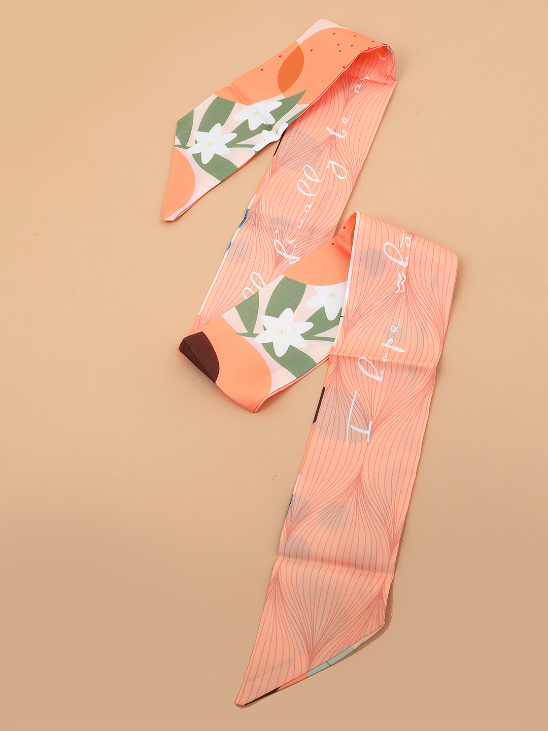 Платок-твилли на сумку с ярким принтом