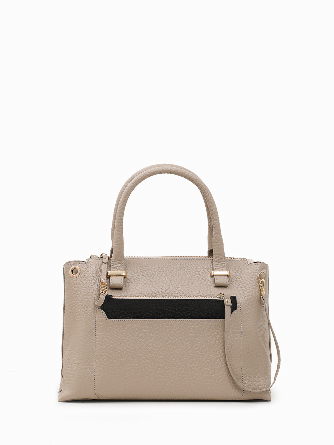 Сумка-тоут с дополнительной сумкой-косметичкой на карабине от KELLEN из крупнозернистой кожи мраморного оттенка