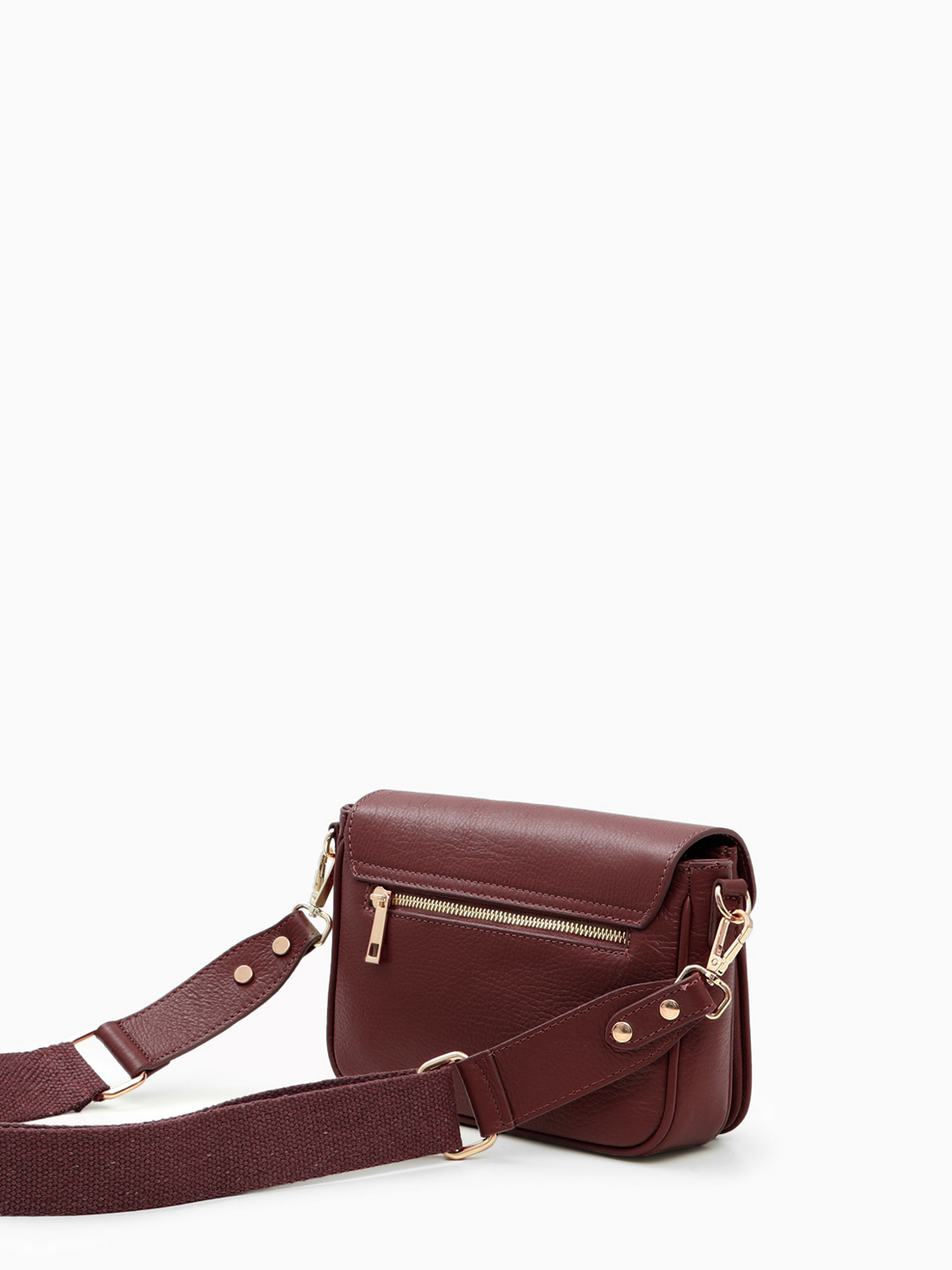 Сумка кросс-боди от итальянского бренда FOLLE из натуральной кожи бордового оттенка