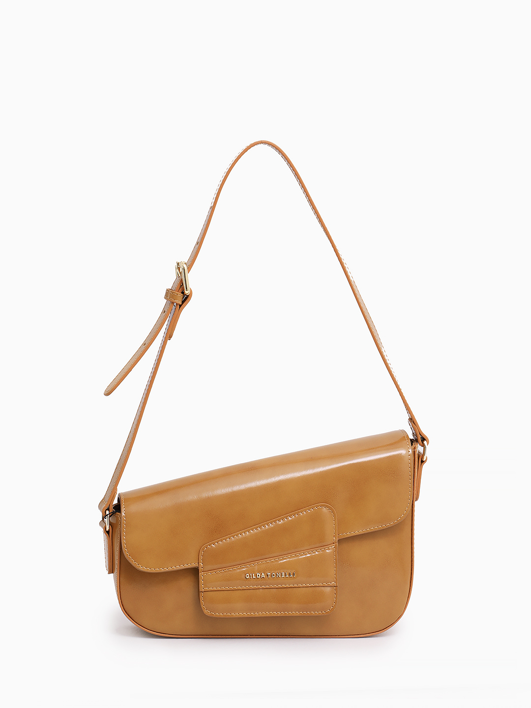 Скосый багет с именными буквами Gilda Tonelli в горчичном оттенке