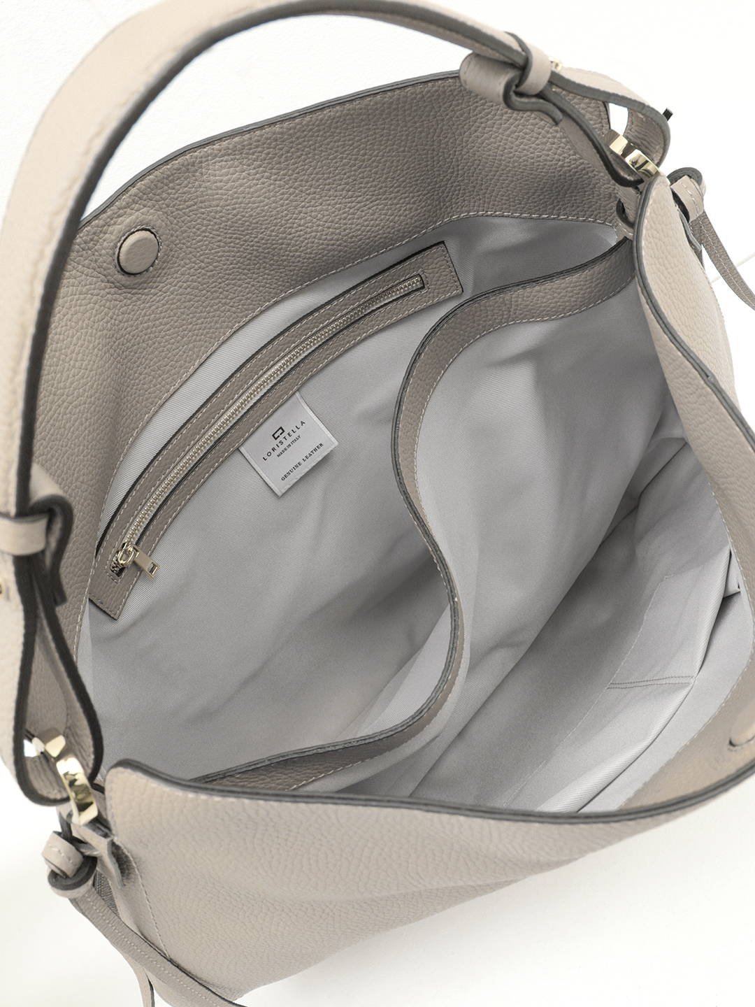 Сумка хобо от Loristella в натуральной коже бежевого цвета в размере M