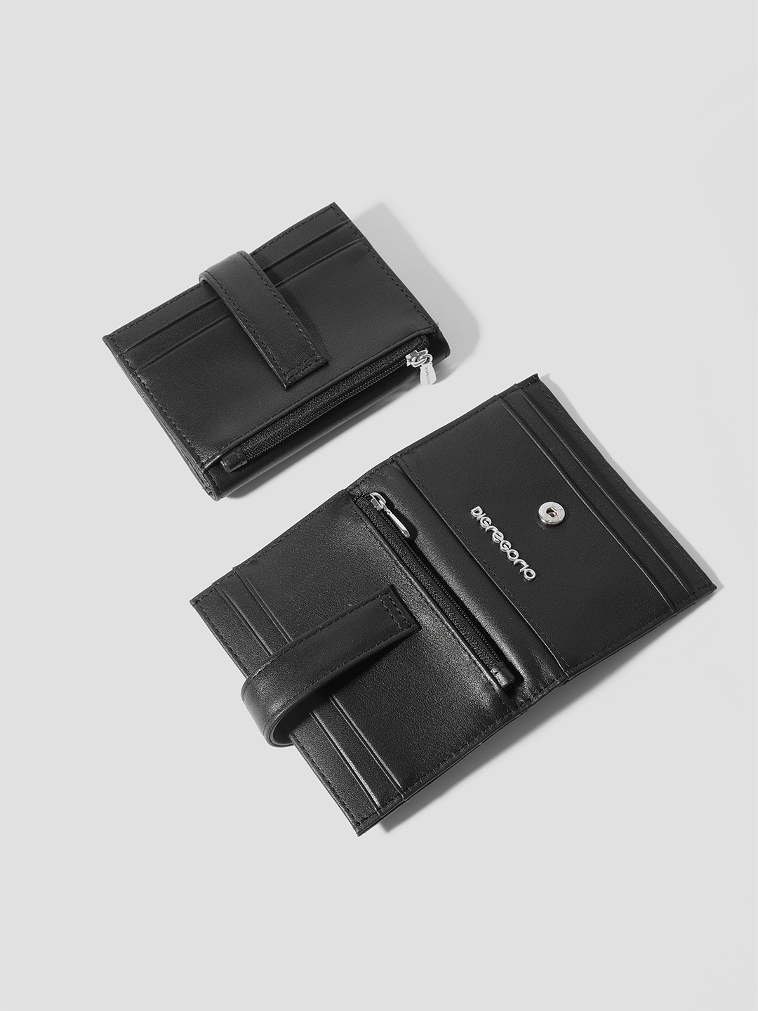 Картхолдер-визитница с именной гравировкой Di Gregorio черного цвета