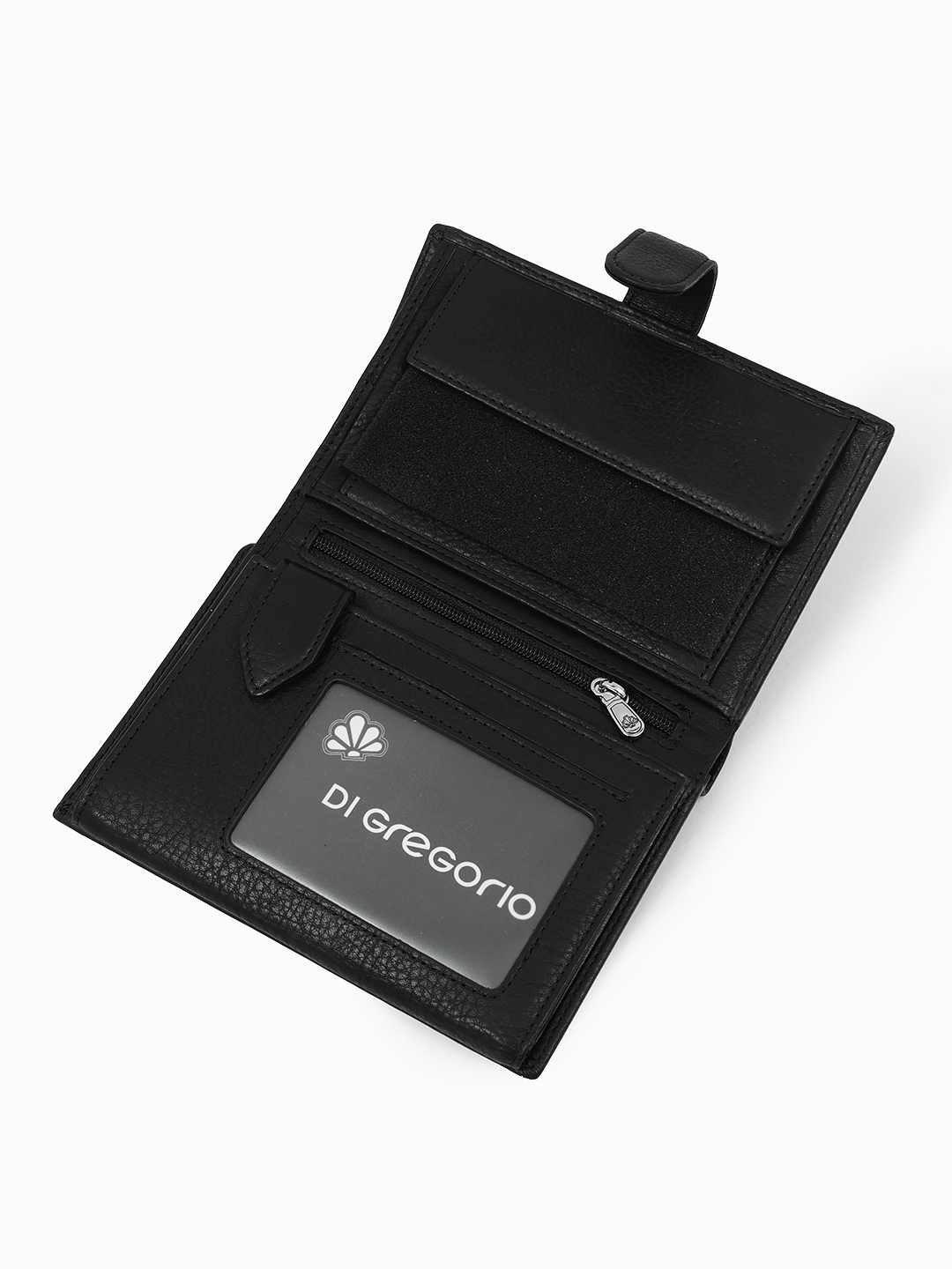 Небольшое мужское портмоне от бренда Di Gregorio чёрного цвета