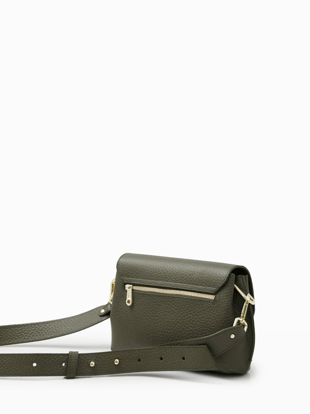 Кросс-боди в оливковом оттенке с поворотной фурнитурой от Di Gregorio