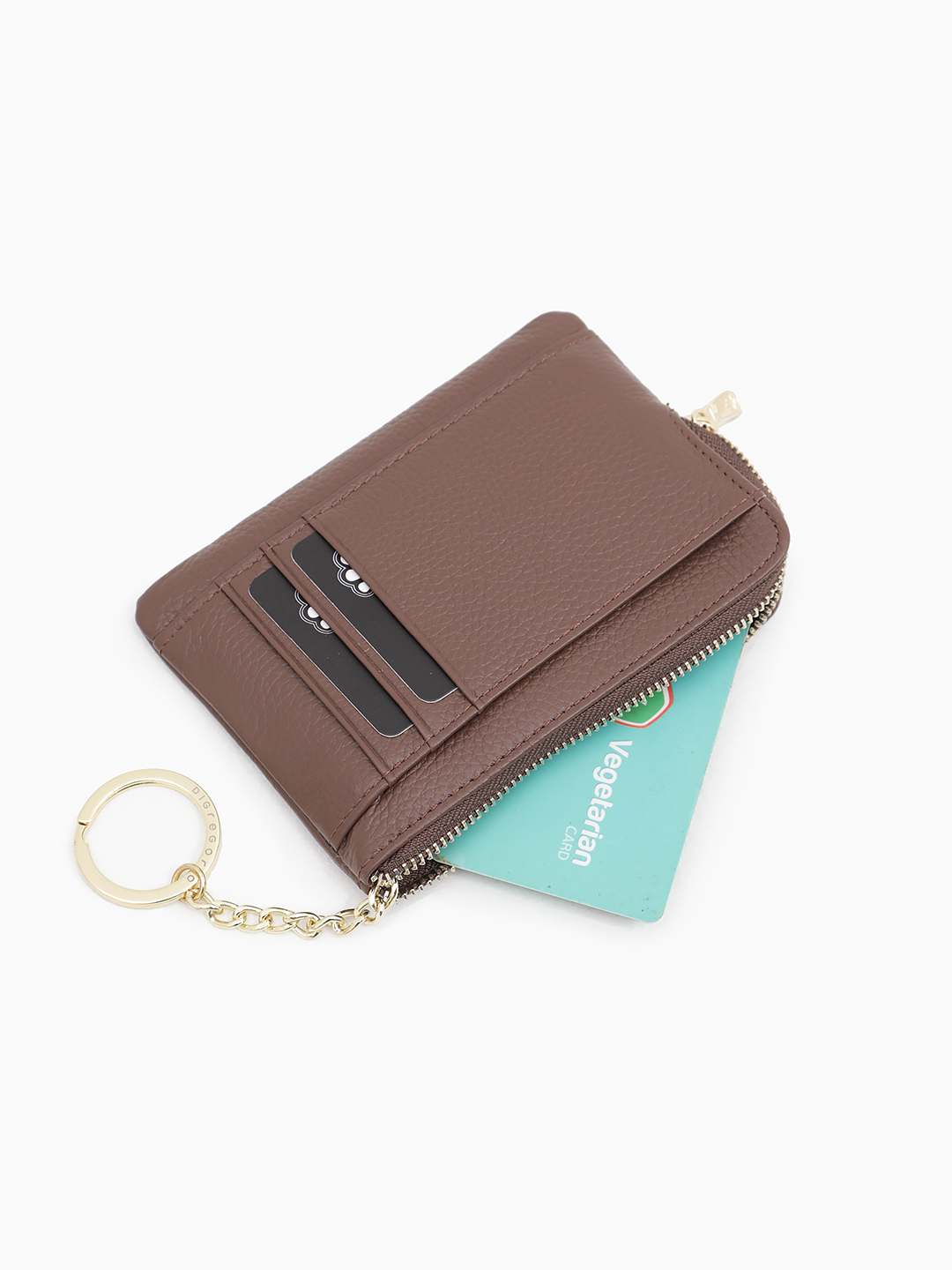 Ключница - картхолдер Di Gregorio коричневого цвета