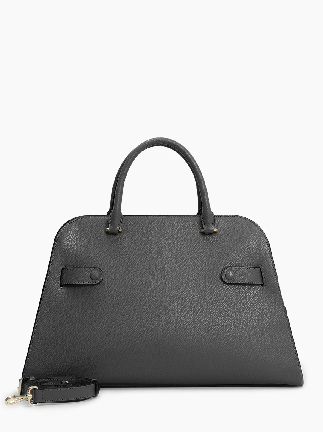 Классическая сумка трапециевидной формы от Cromia из натуральной кожи черного цвета