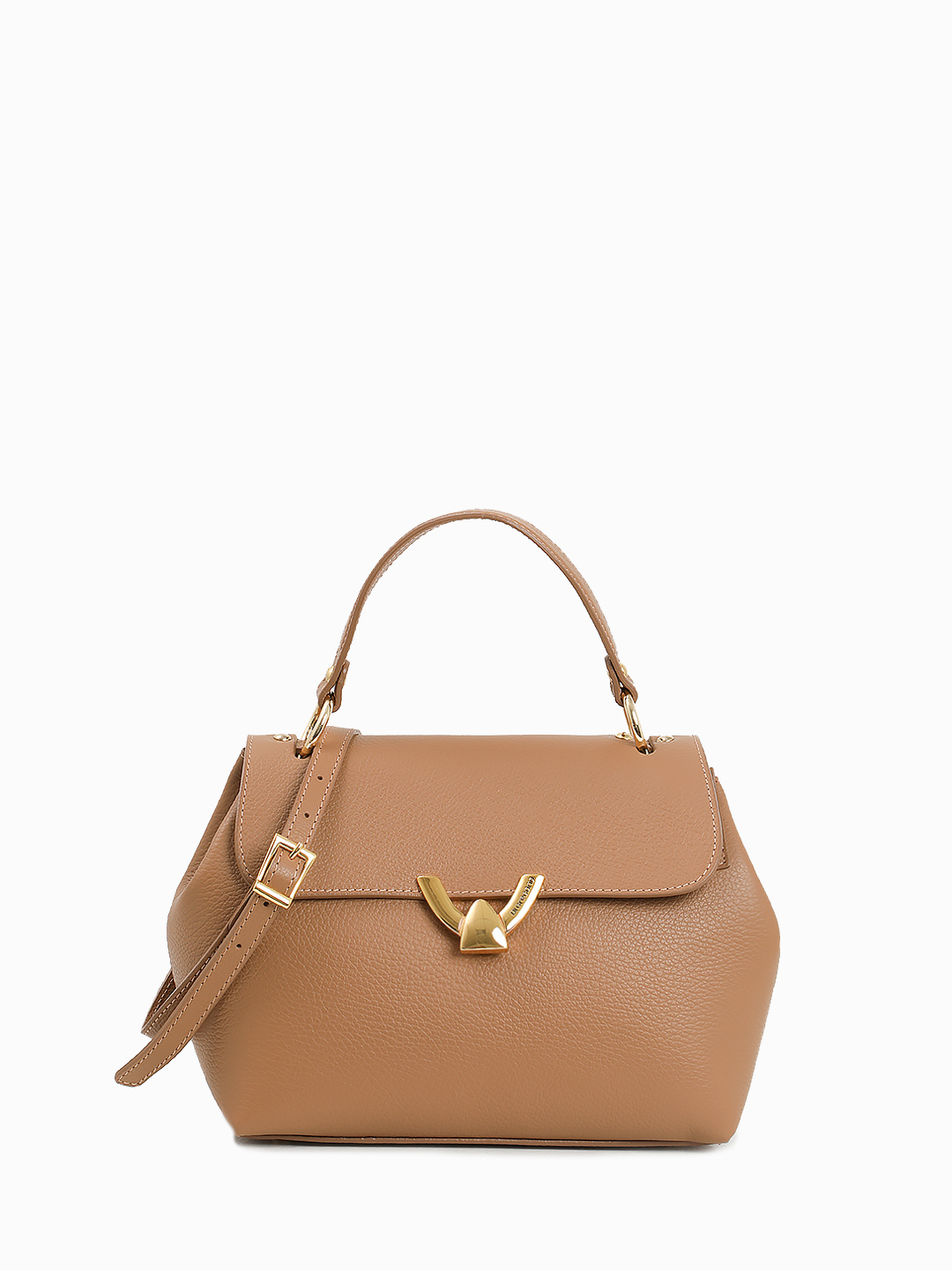 Сэтчел с металлической пряжкой с гравировкой Di Gregorio в ореховом оттенке tan