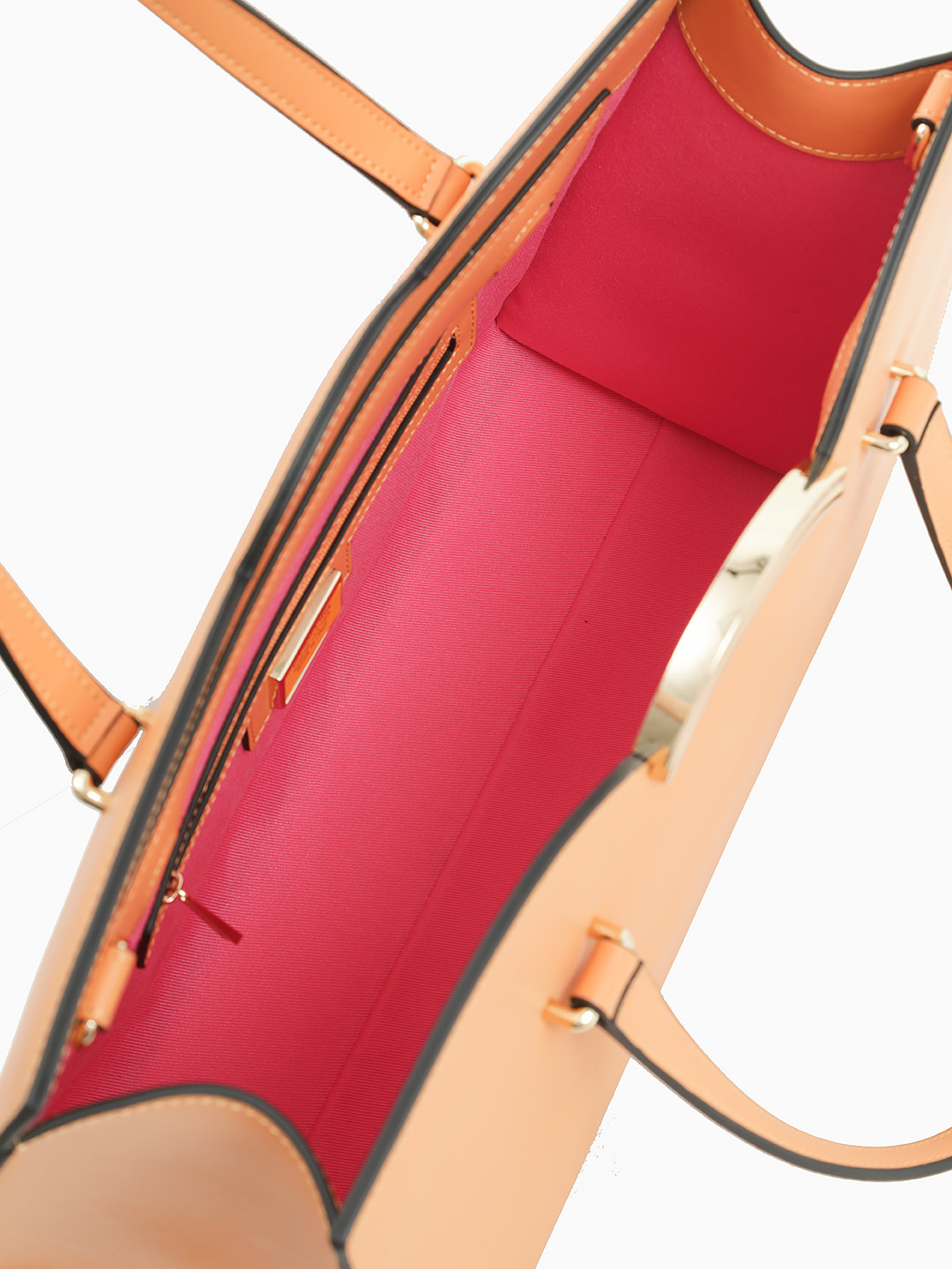 Классическая деловая сумка жесткой формы от Cromia из натуральной кожи рыжего цвета