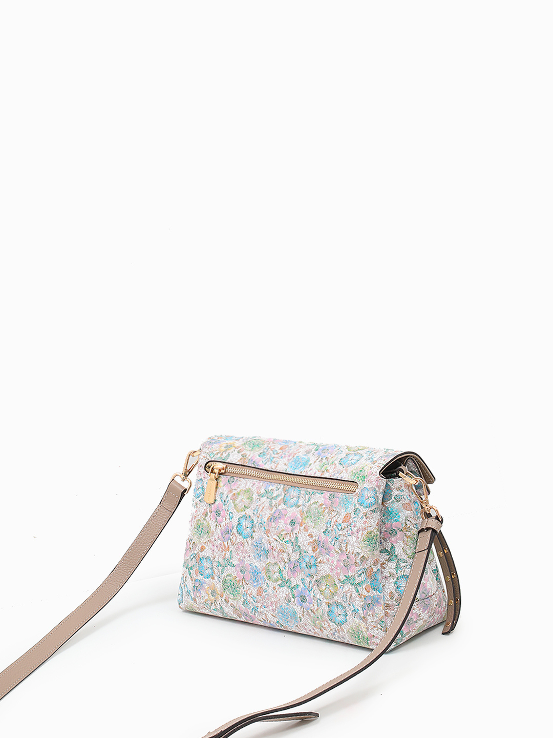 Кросс-боди на плечо с металлическими буквами Vanessa Scani с цветочным принтом