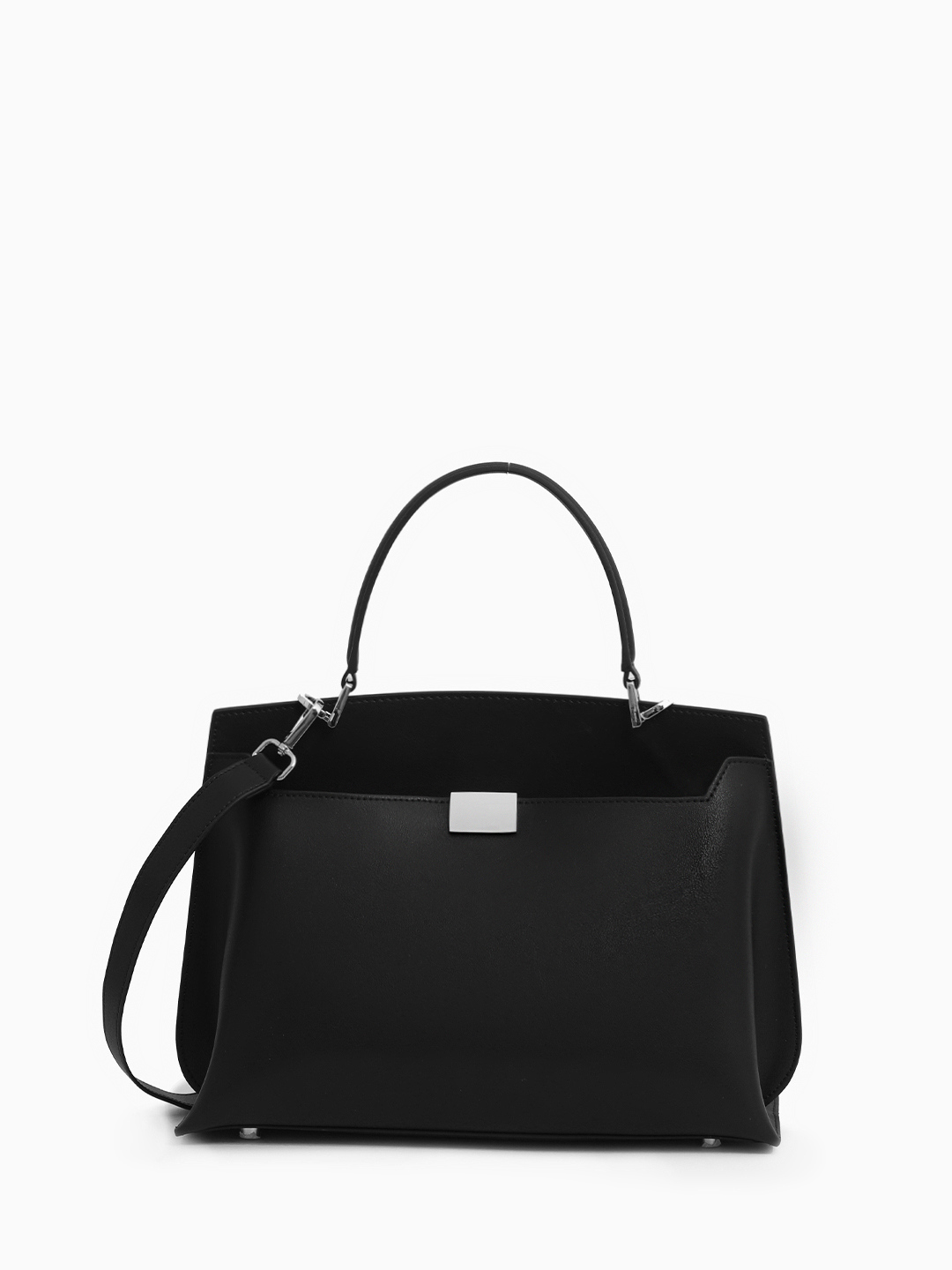 Однорукий сэтчел в размере М с двумя отделениями от IVORY в чёрном цвете