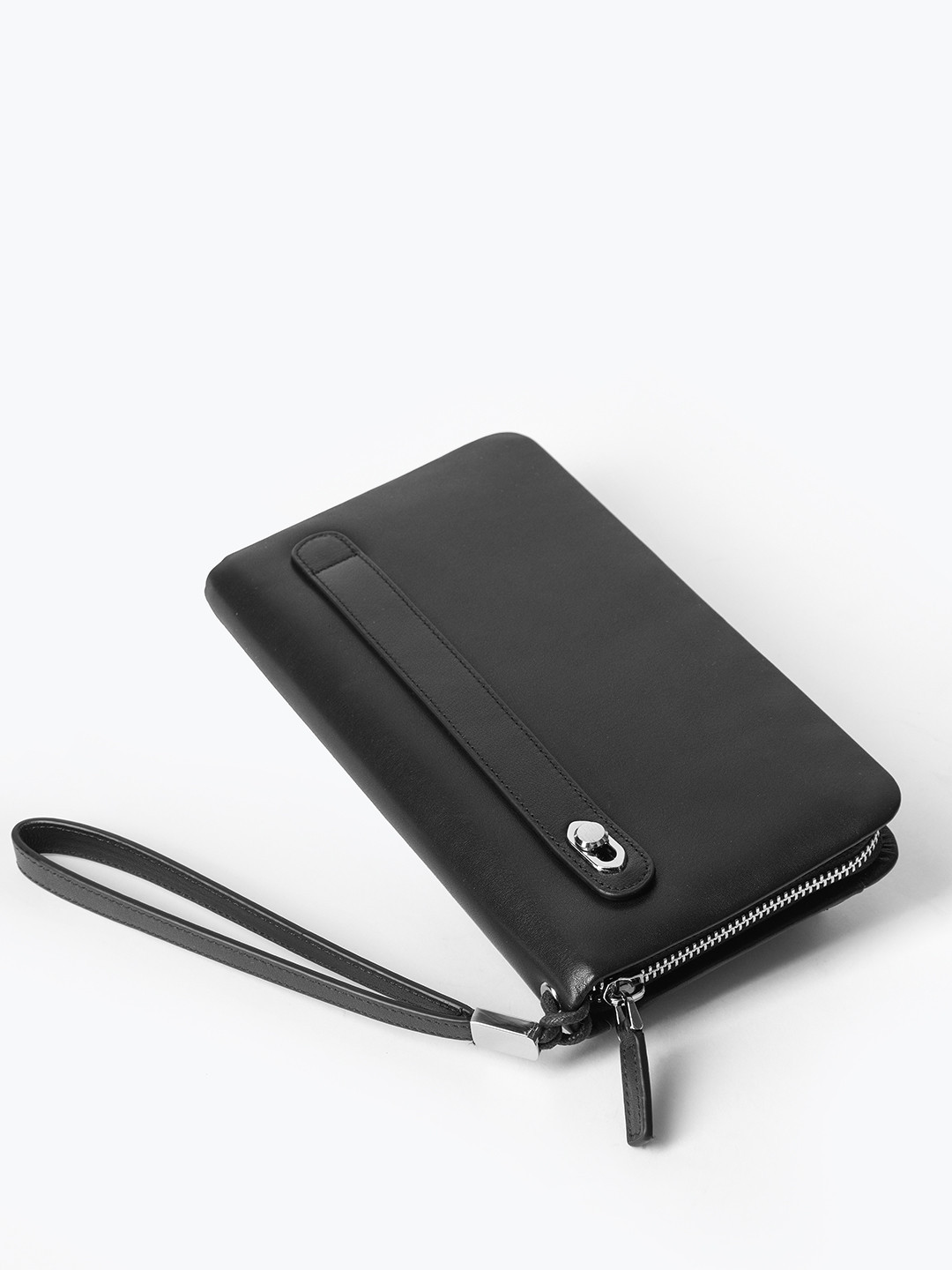 Органайзер-клатч мужской с именными буквами Di Gregorio чёрного цвета