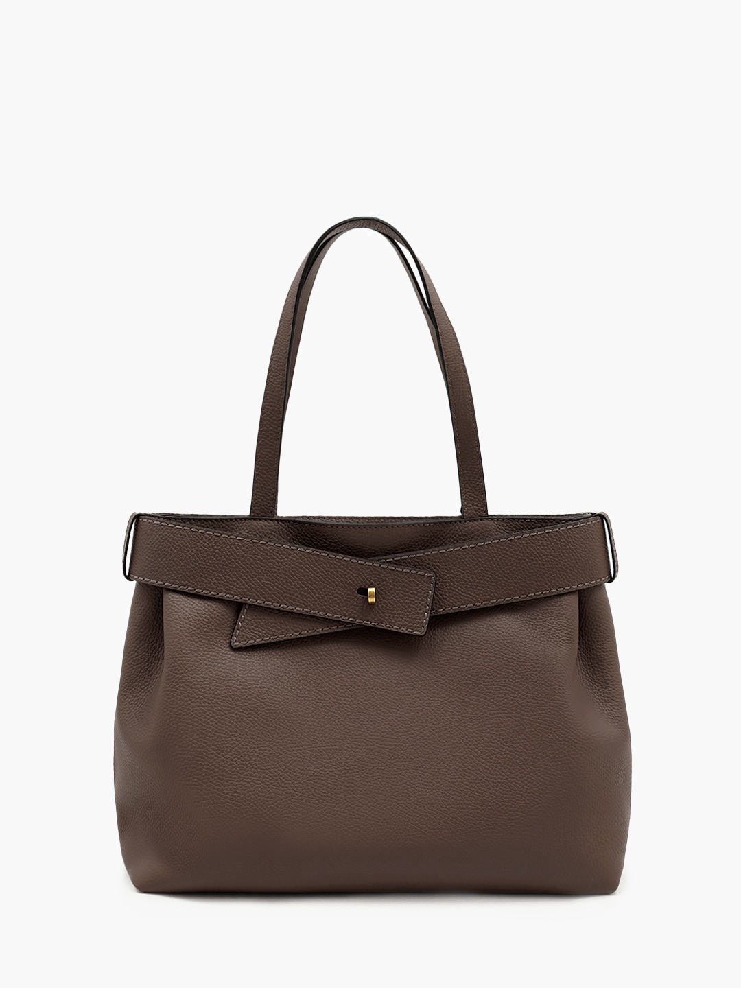 Классическая сумка от Loristella в натуральной коже шоколадного цвета в размере M