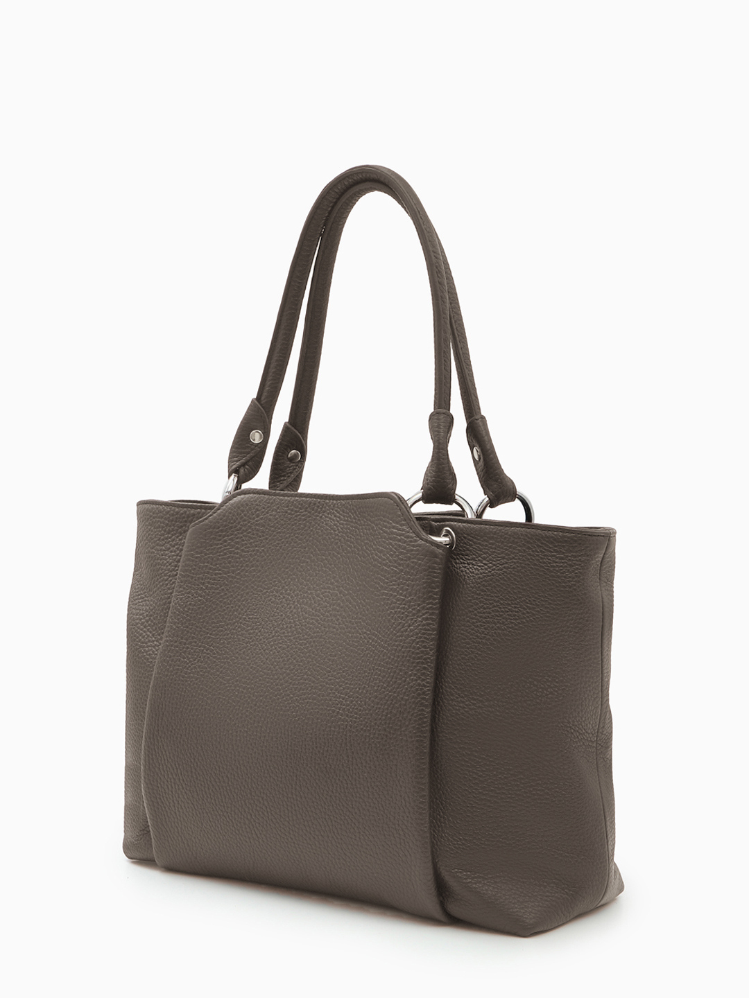 Классическая сумка-хобо с кожаным пуллером-кисточкой от FOLLE оттенка тауп