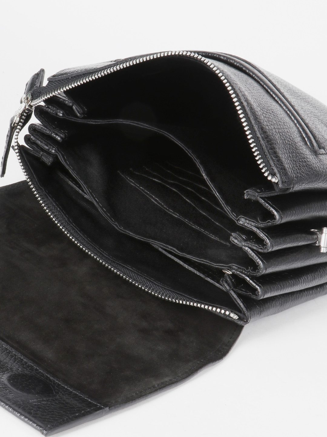 Мужской планшет с клапаном от Bond из натуральной кожи черного цвета