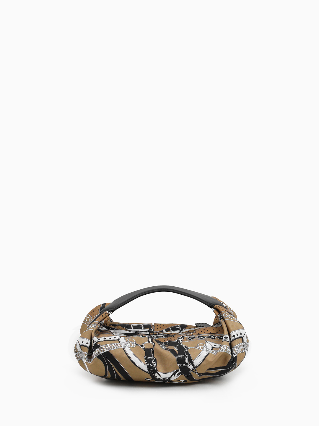 Текстильная сумка-клатч с принтом и кожаной ручкой от IVORY