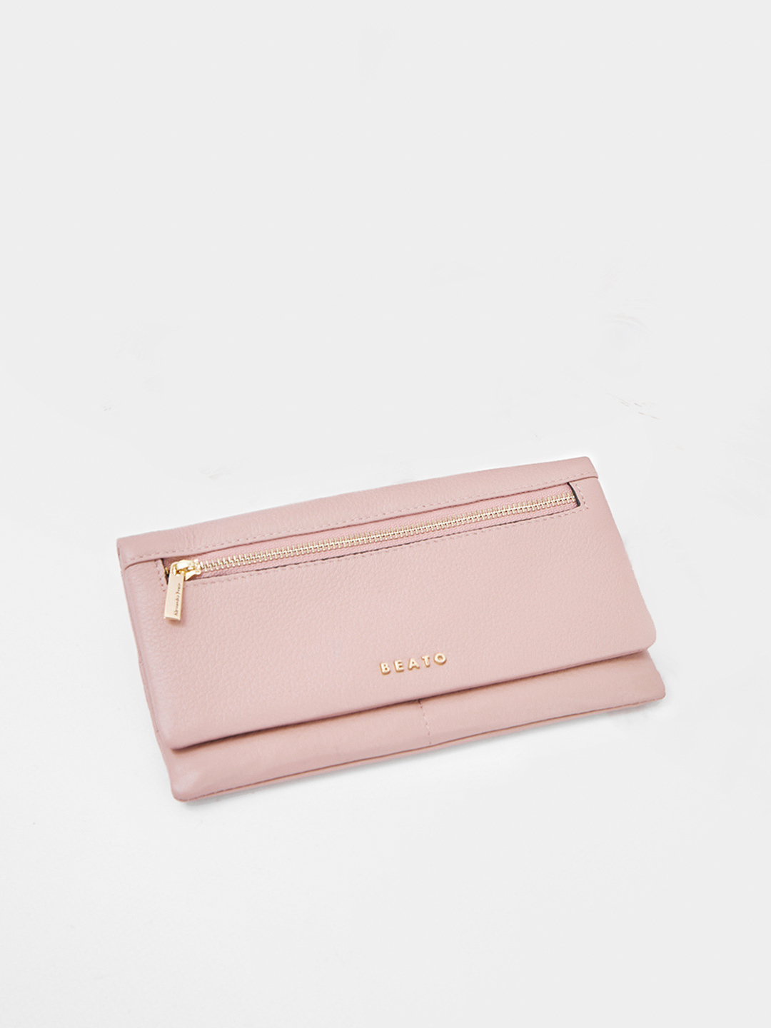 Кошелёк-бумажник с именной гравировкой Alessandro Beato в пудровом оттенке