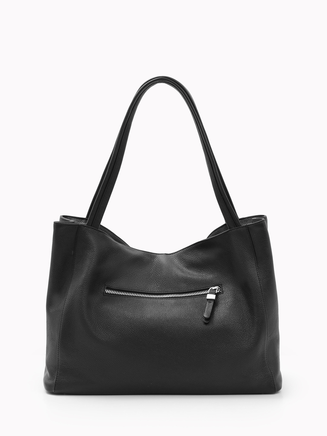 Сумка-шоппер в чёрном цвете с серебристой фурнитурой от KELLEN