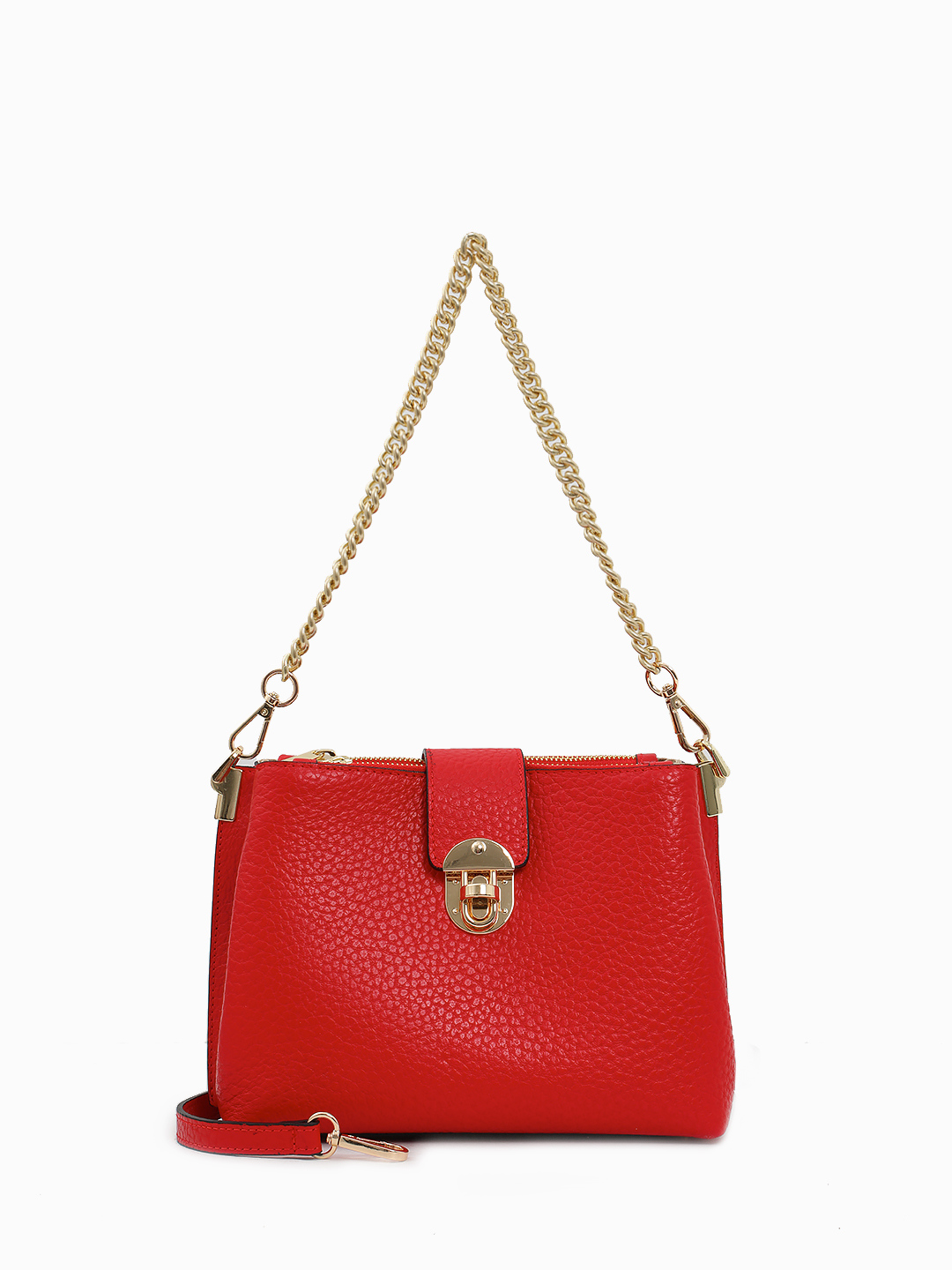 Кросс-боди "ANTONELLA" с золотистым ремнём-цепочкой от BE NICE в красном цвете