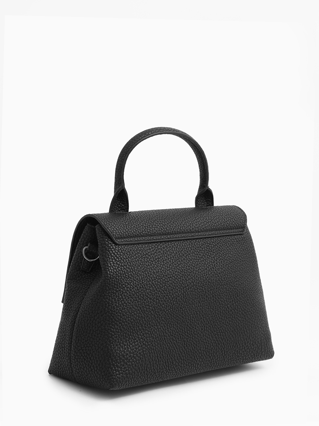 Чёрный сэтчел в размере М с фурнитурой в виде тигра из чернёного серебра от Plein Sport