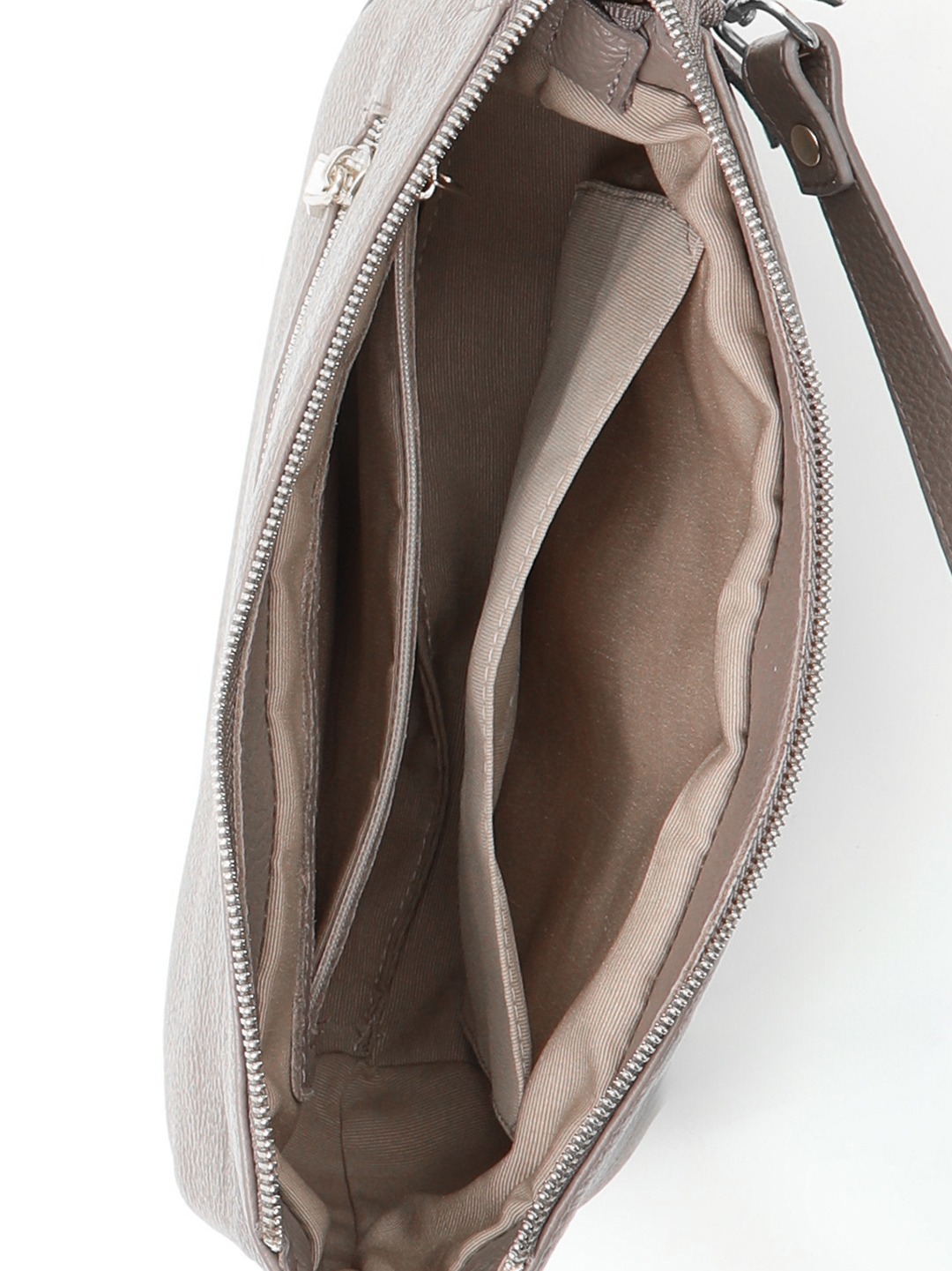 Полукруглая кросс-боди на плечо с тиснёным логотипом FOLLE в оттенке тауп