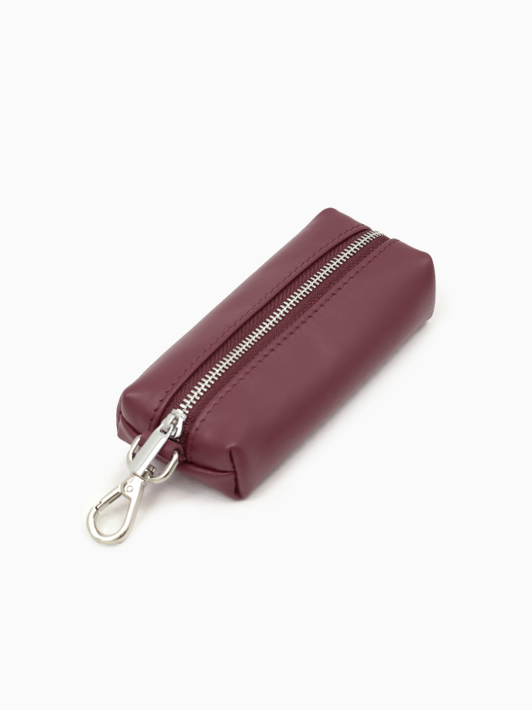 Ключница от Alessandro Beato из гладкой натуральной кожи винного цвета