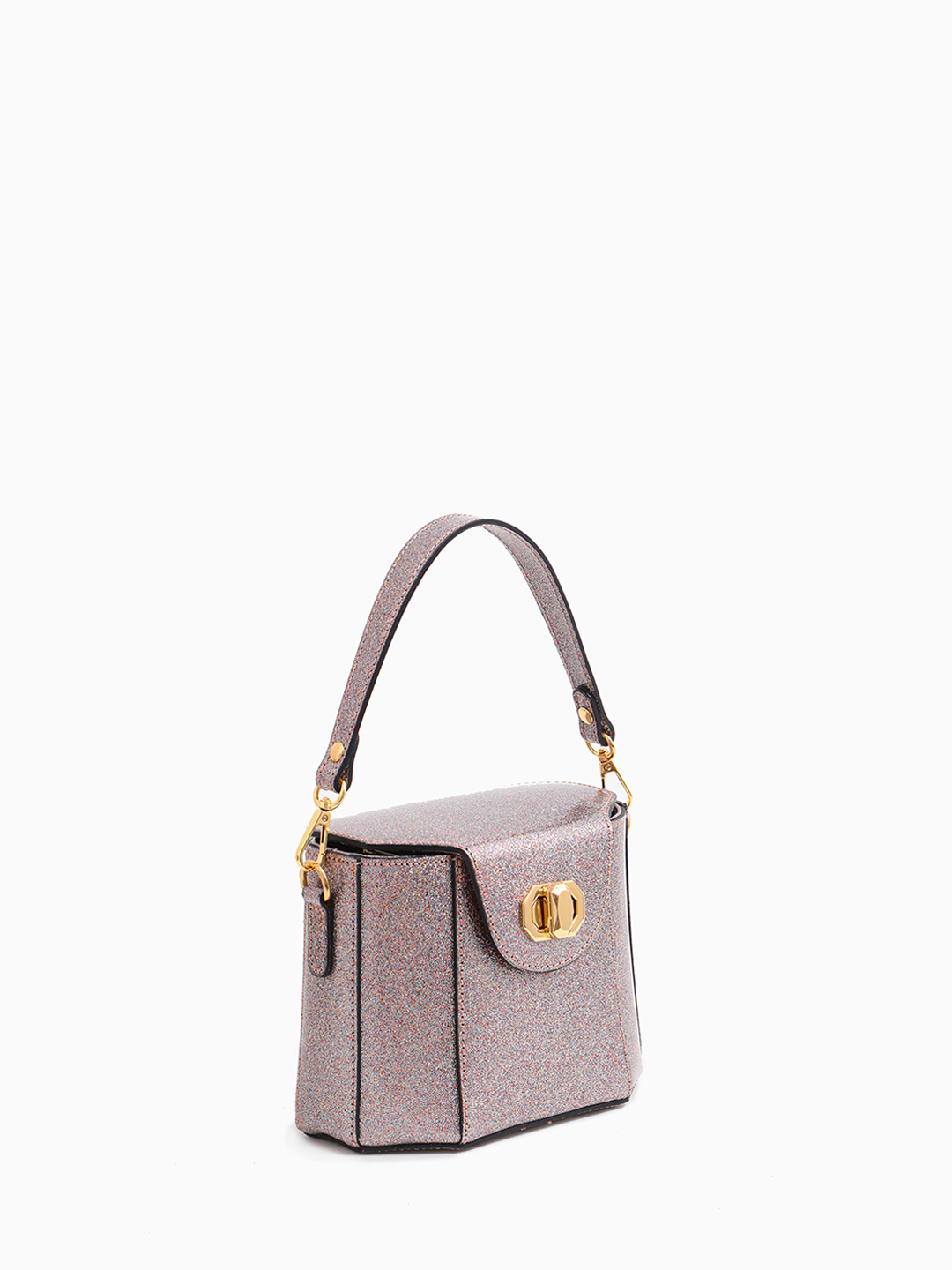 Сумка-бочонок "Stella" с блестящим напылением от BE NICE в пудровом оттенке