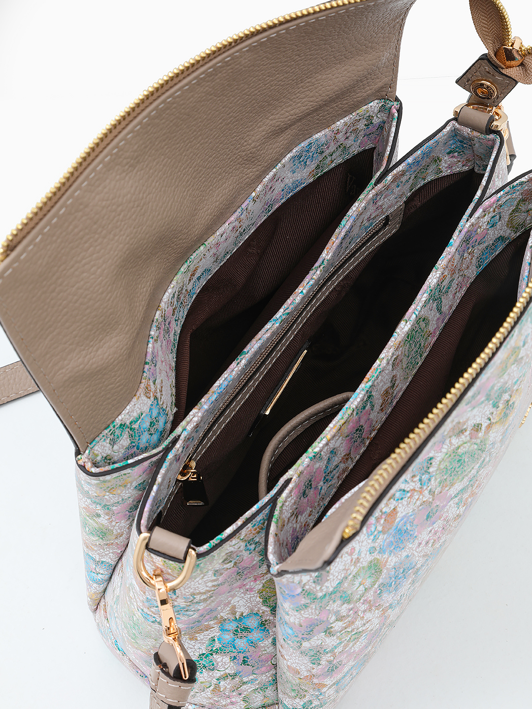 Кросс-боди на плечо с металлическими буквами Vanessa Scani с цветочным принтом