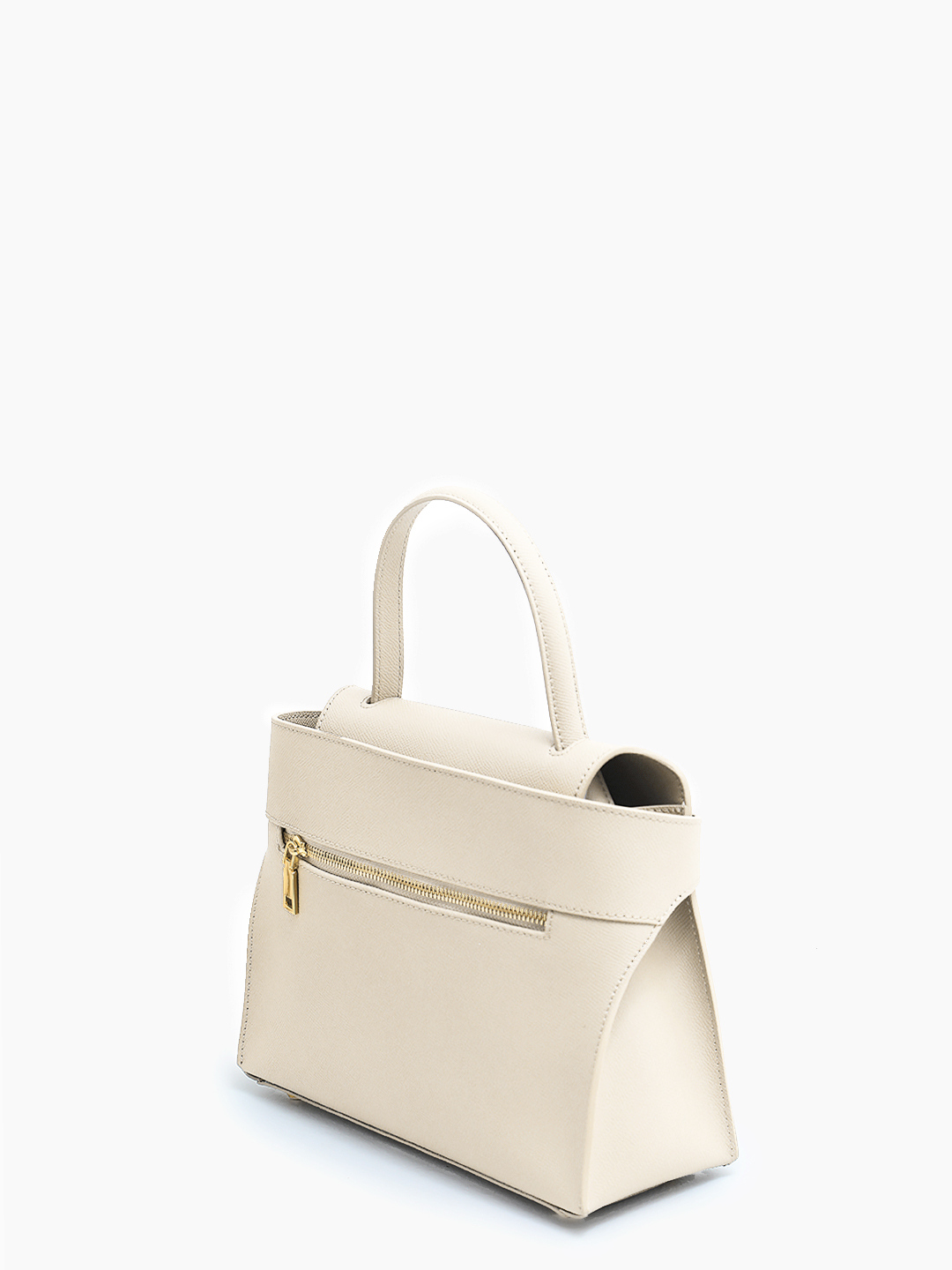 Молочная сумка-сэтчел с металлической пряжкой золотого оттенка от IVORY