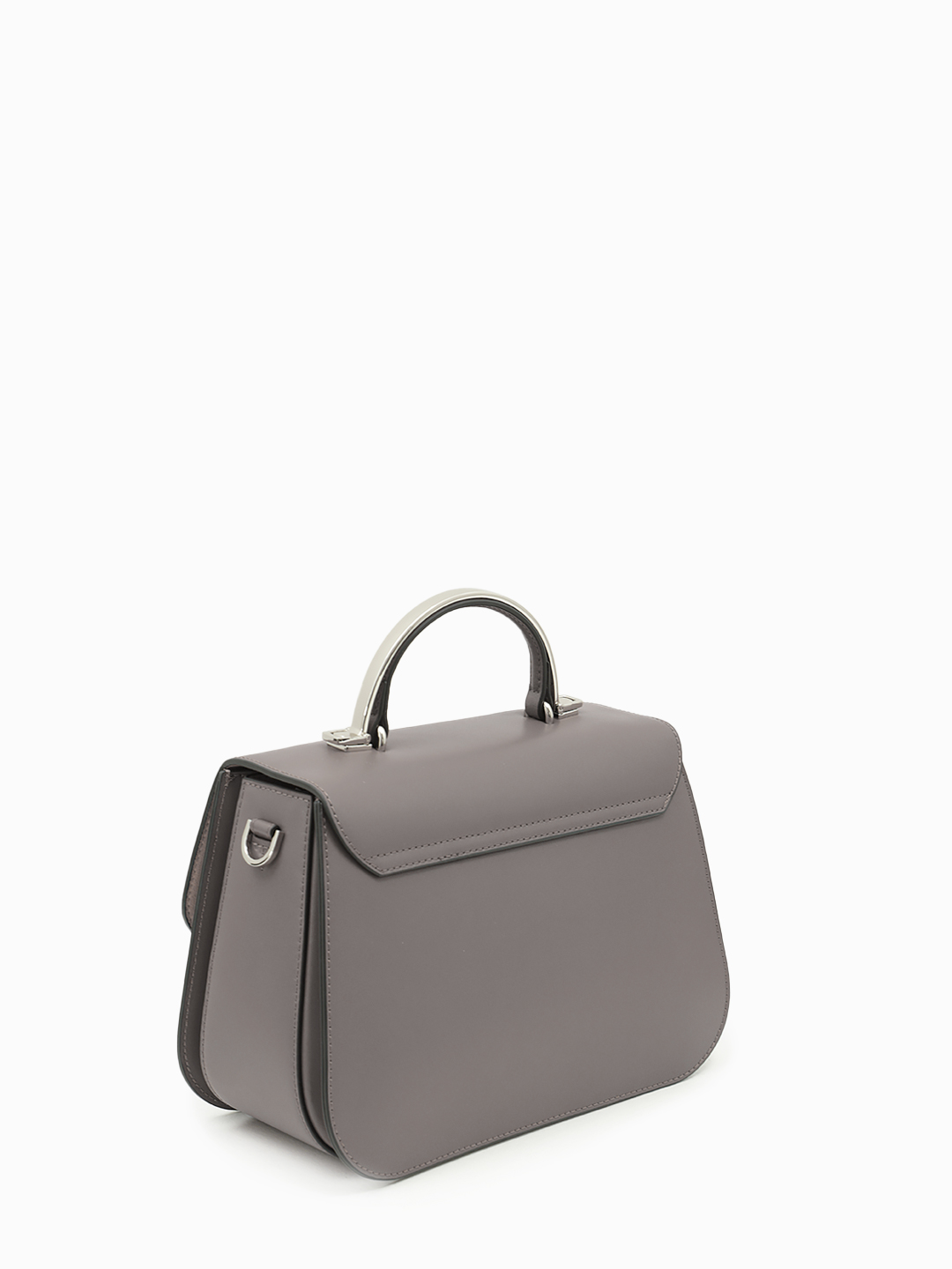 Сэтчел от Cromia в натуральной гладкой коже в оттенке тауп с фирменной матовой металлической фурнитурой