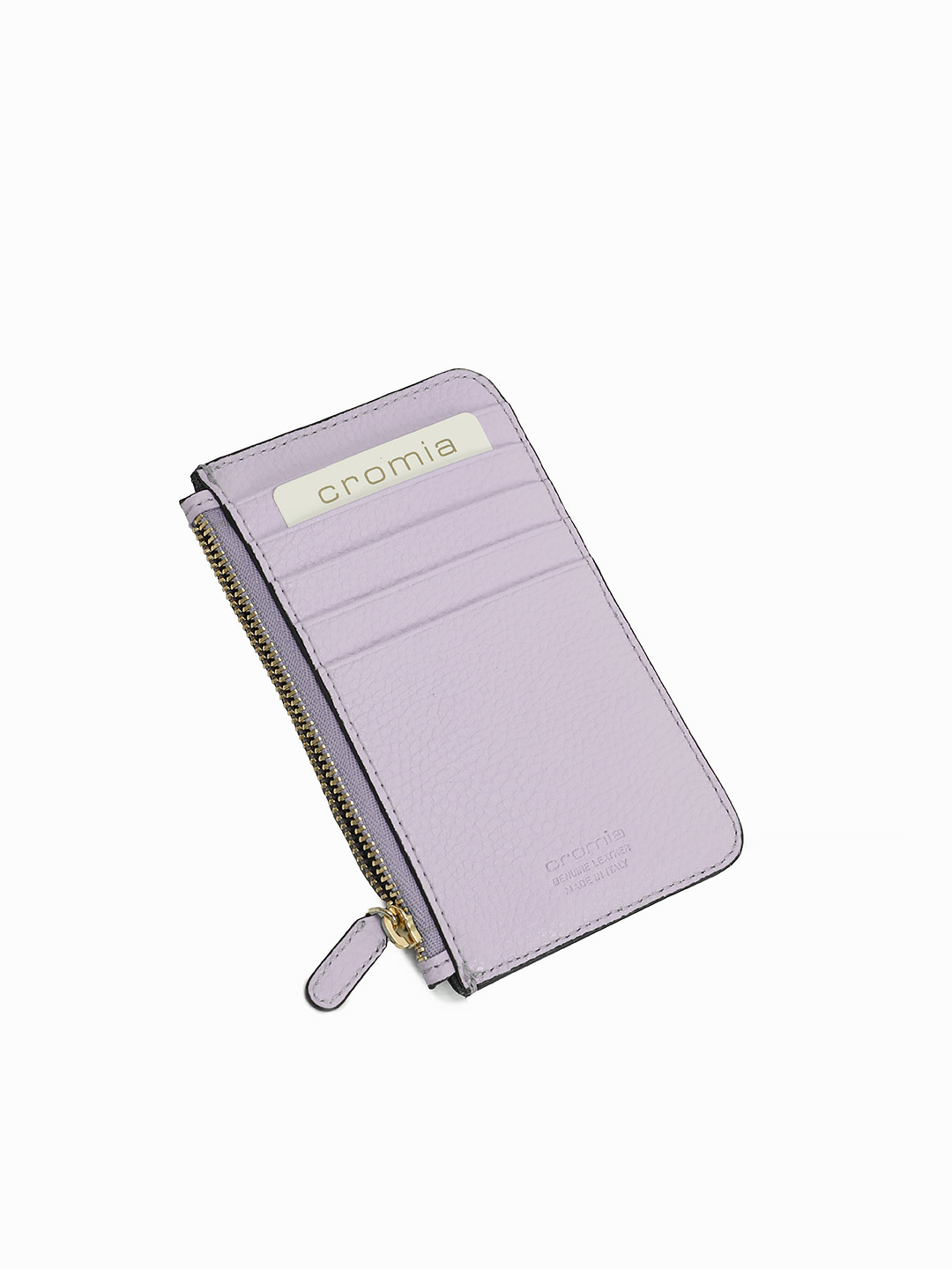 Небольшой плоский женский кошелек от Cromia из кожи сиреневого цвета
