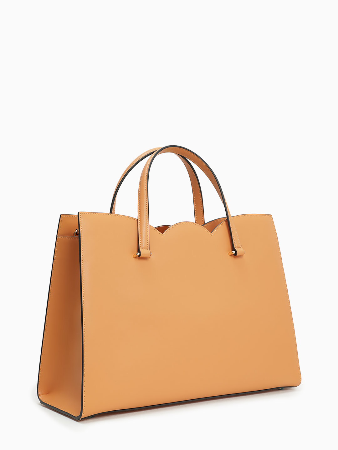 Классическая деловая сумка жесткой формы от Cromia из натуральной кожи рыжего цвета