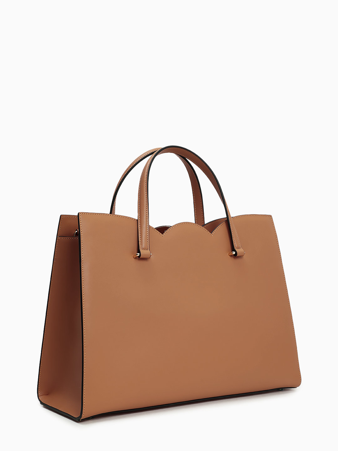 Классическая деловая сумка жесткой формы от Cromia из натуральной кожи коричневого цвета