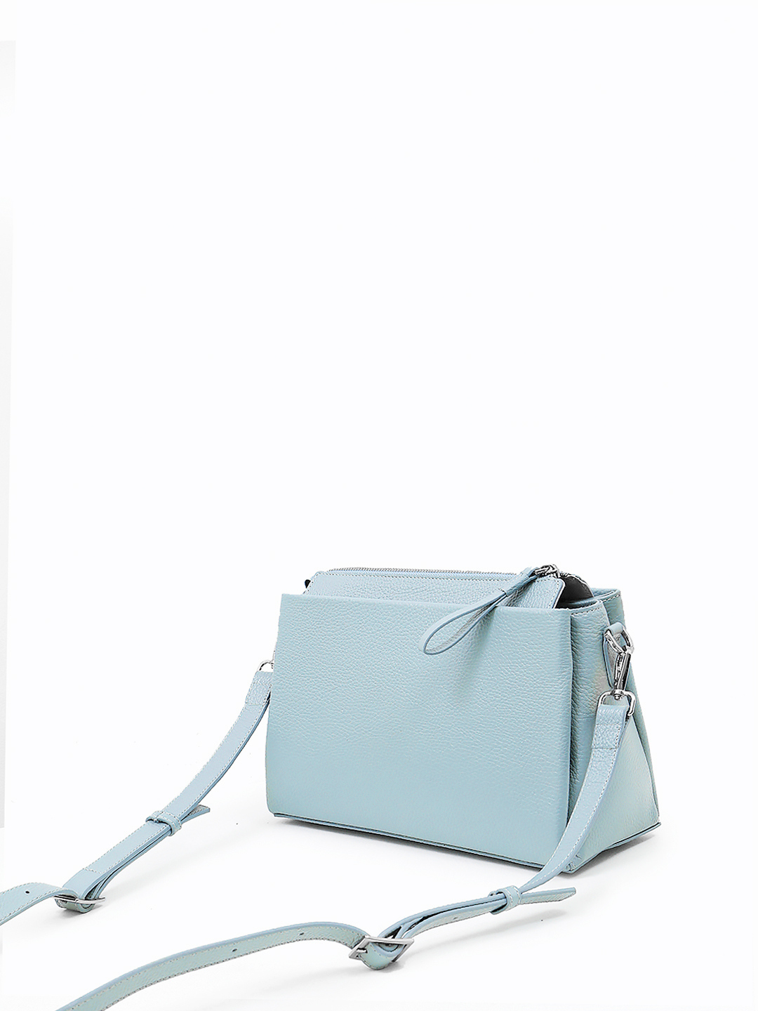 Прямоугольная кросс-боди на плечо с тремя отделениями от Vanessa Scani в голубом оттенке