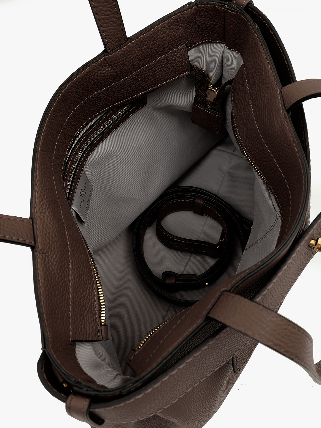 Классическая сумка от Loristella в натуральной коже шоколадного цвета в размере M