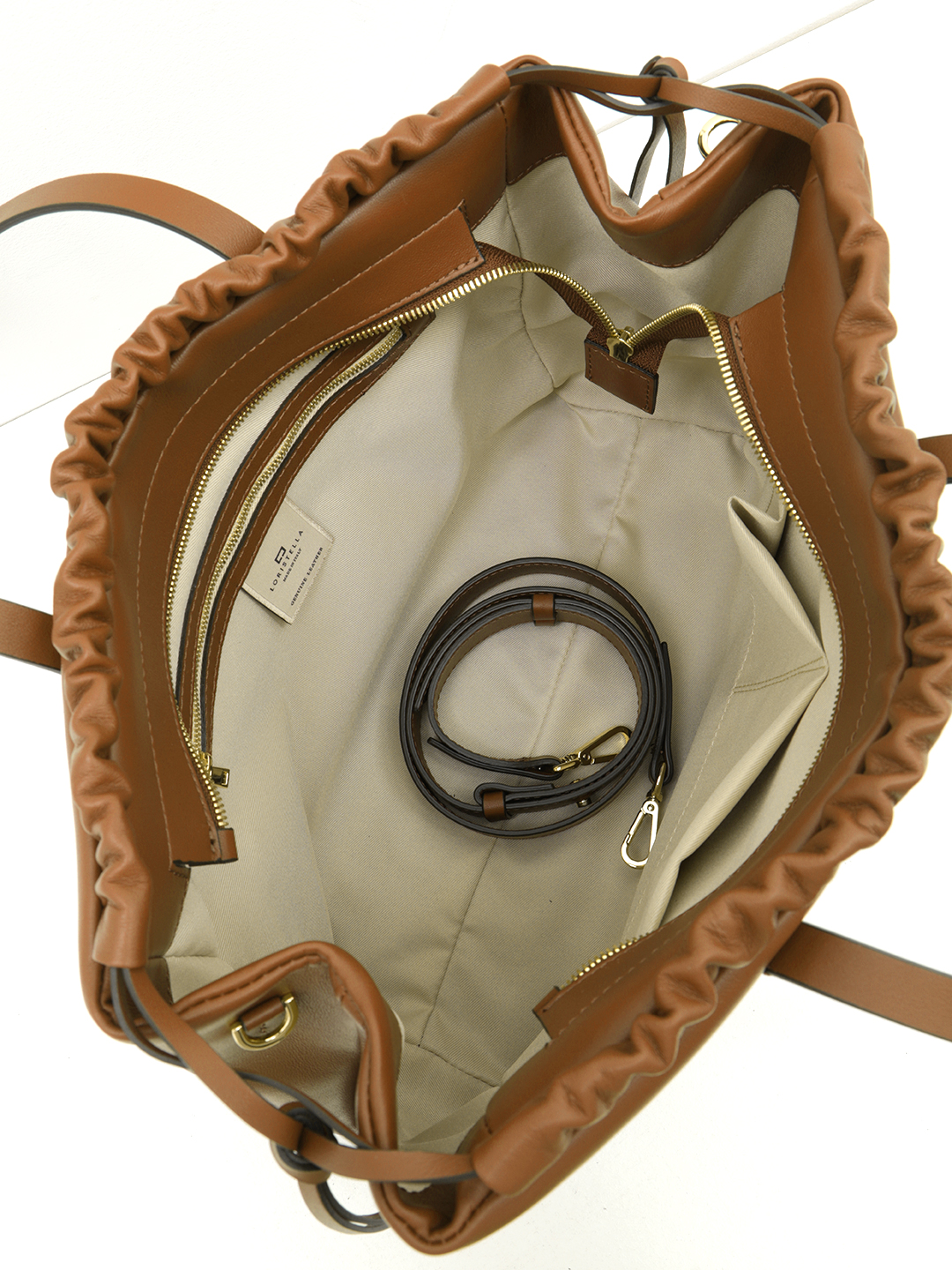 Классическая сумка шоппер от Loristella в натуральной гладкой коже горчичного оттенка