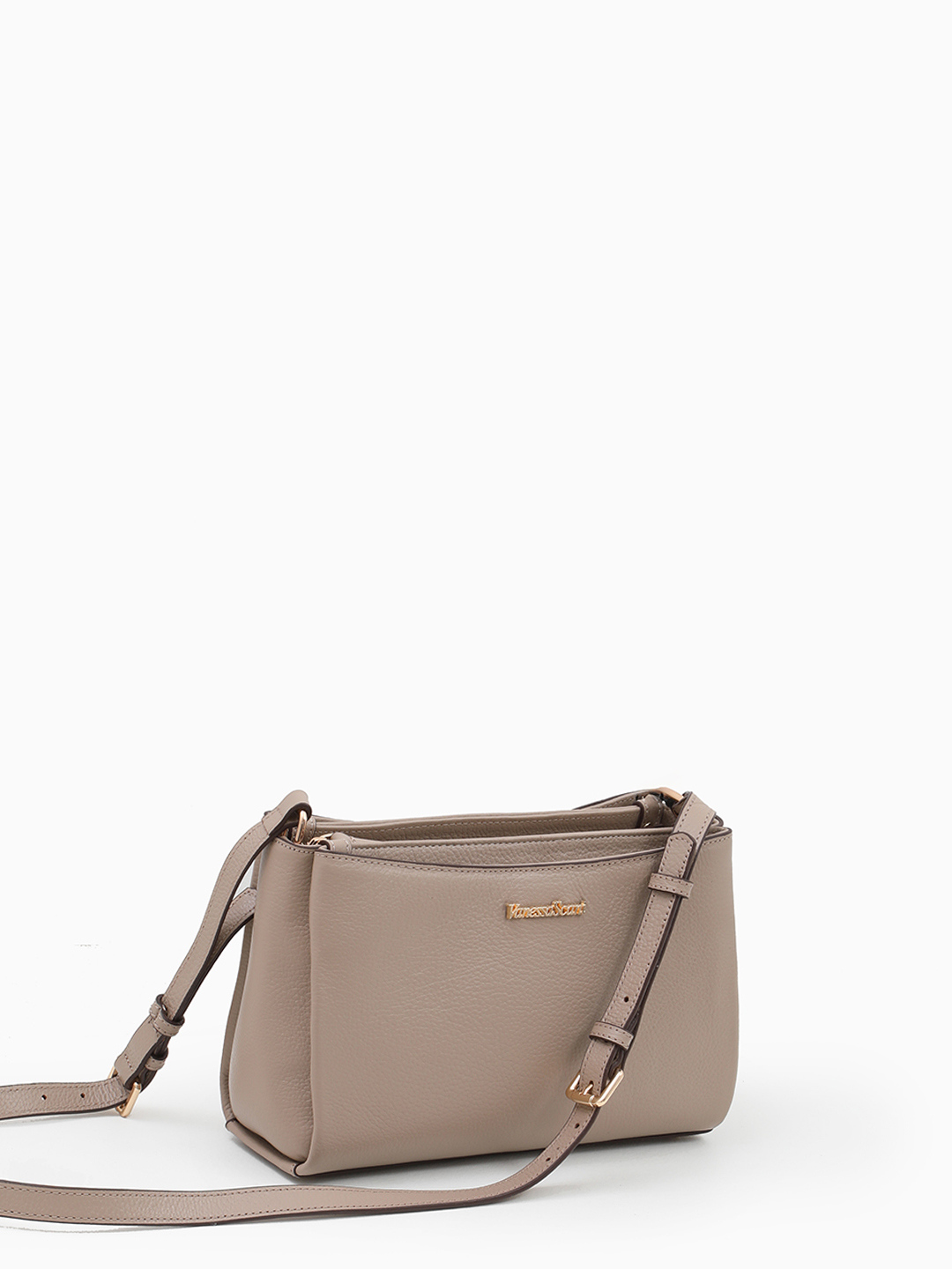Кросс-боди на плечо с металлическим логотипом Vanessa Scani в оттенке тауп