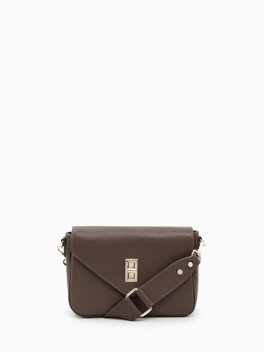 Сумка кросс-боди от итальянского бренда FOLLE из натуральной кожи шоколадного оттенка