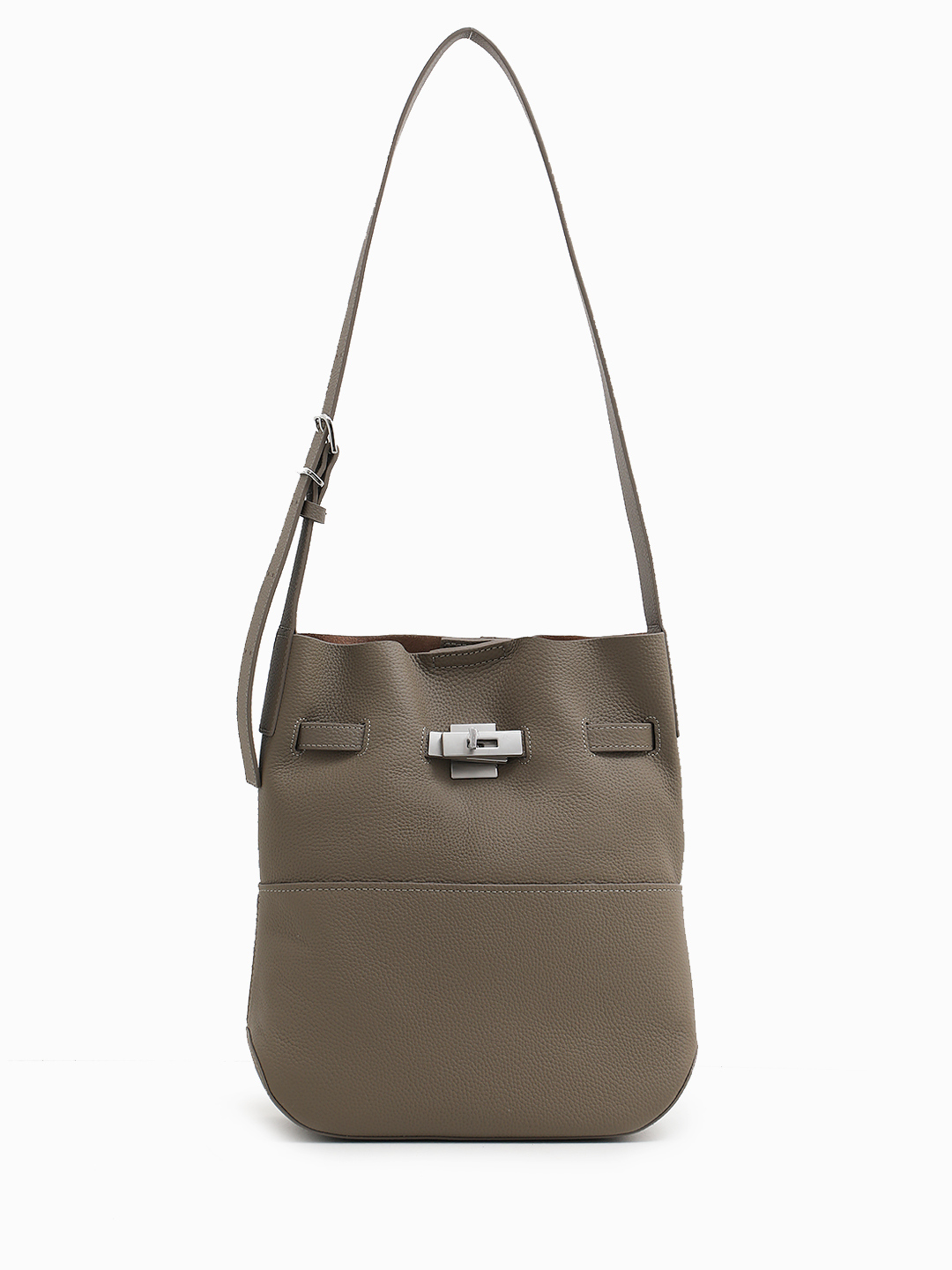 Сумка-хобо на плечо с регулируемой ручкой от IVORY в оттенке тауп