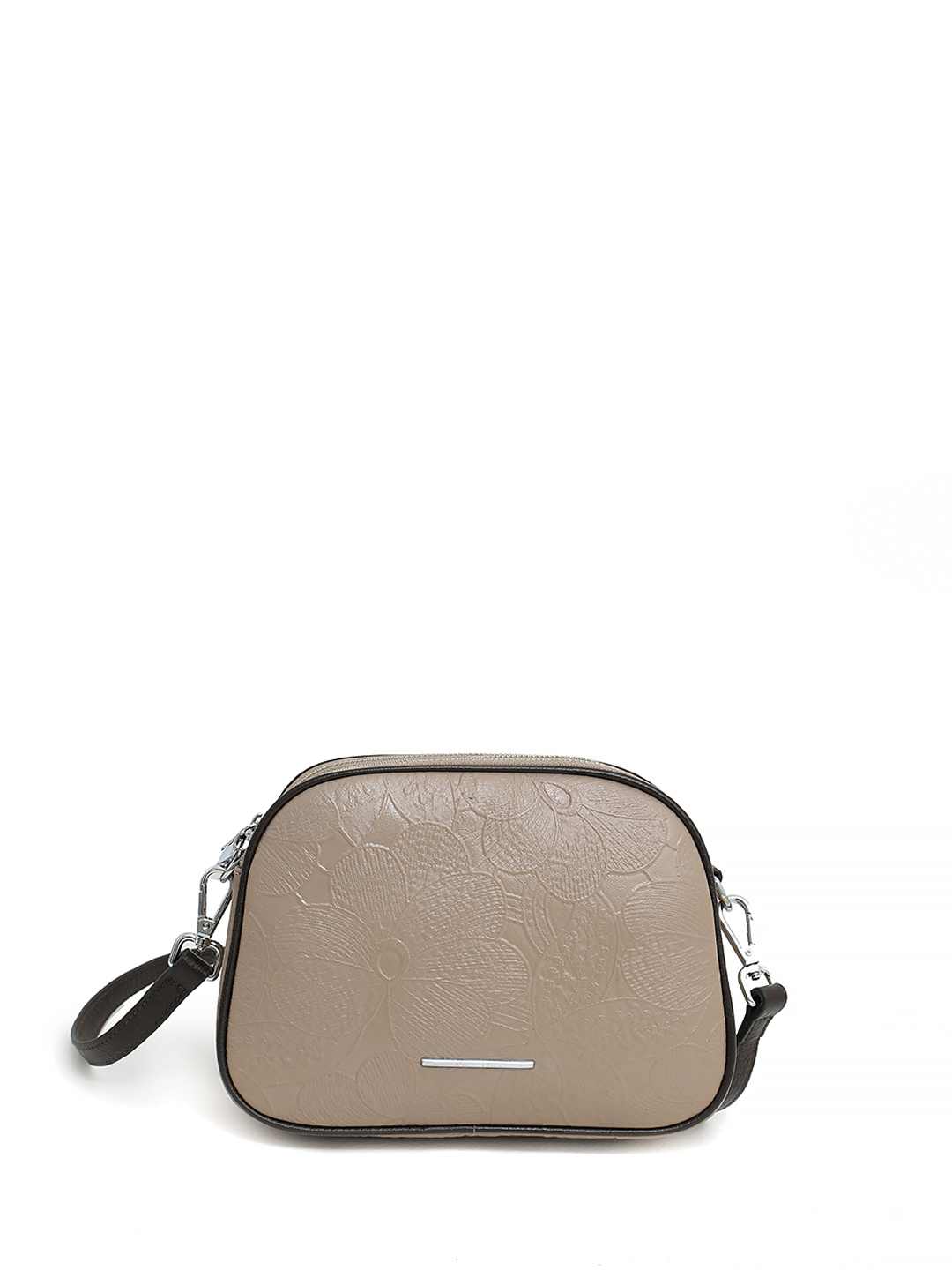 Кросс-боди с тремя отделениями и узорным тиснением от Alessandro Beato оттенка тауп