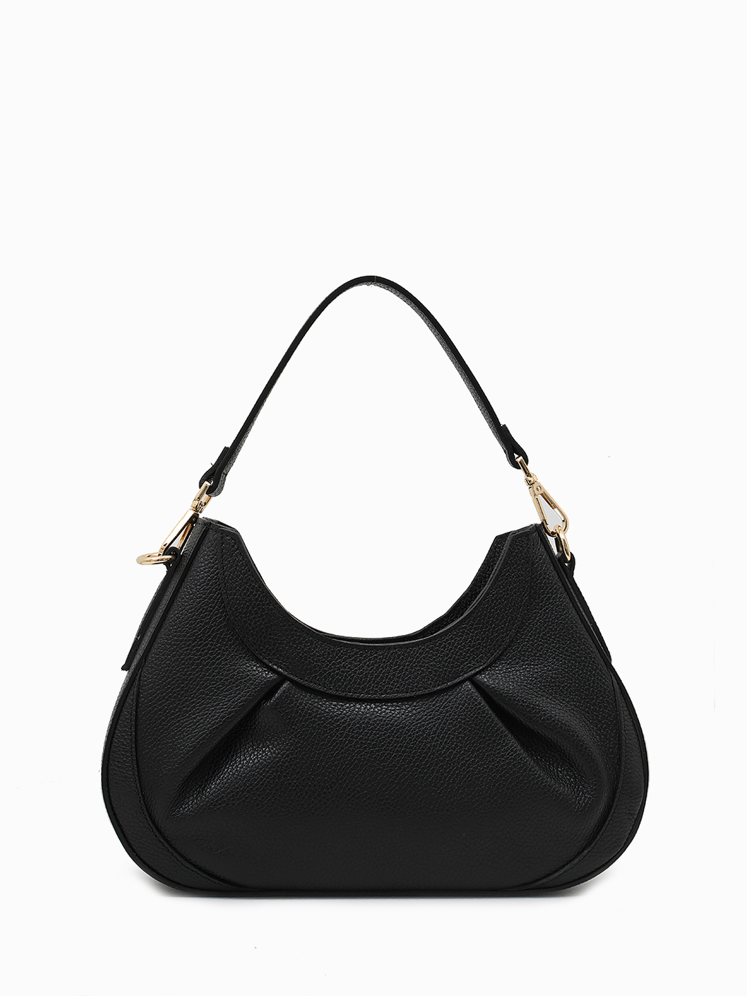 Сумка-хобо с круглыми металлическими клёпками от FOLLE чёрного цвета