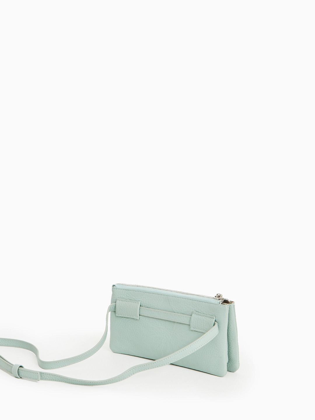 Поясная сумка с цветочным тиснением от FOLLE в светло-зелёном оттенке