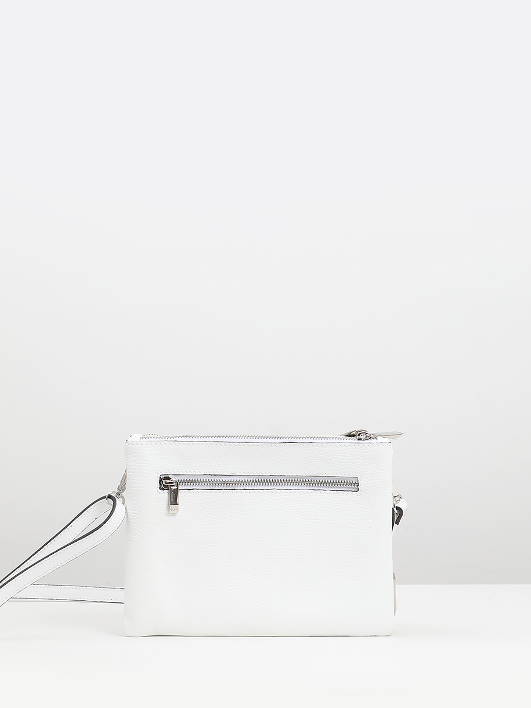 Белая кросс-боди с угловой металлической вставкой от Renato Angi