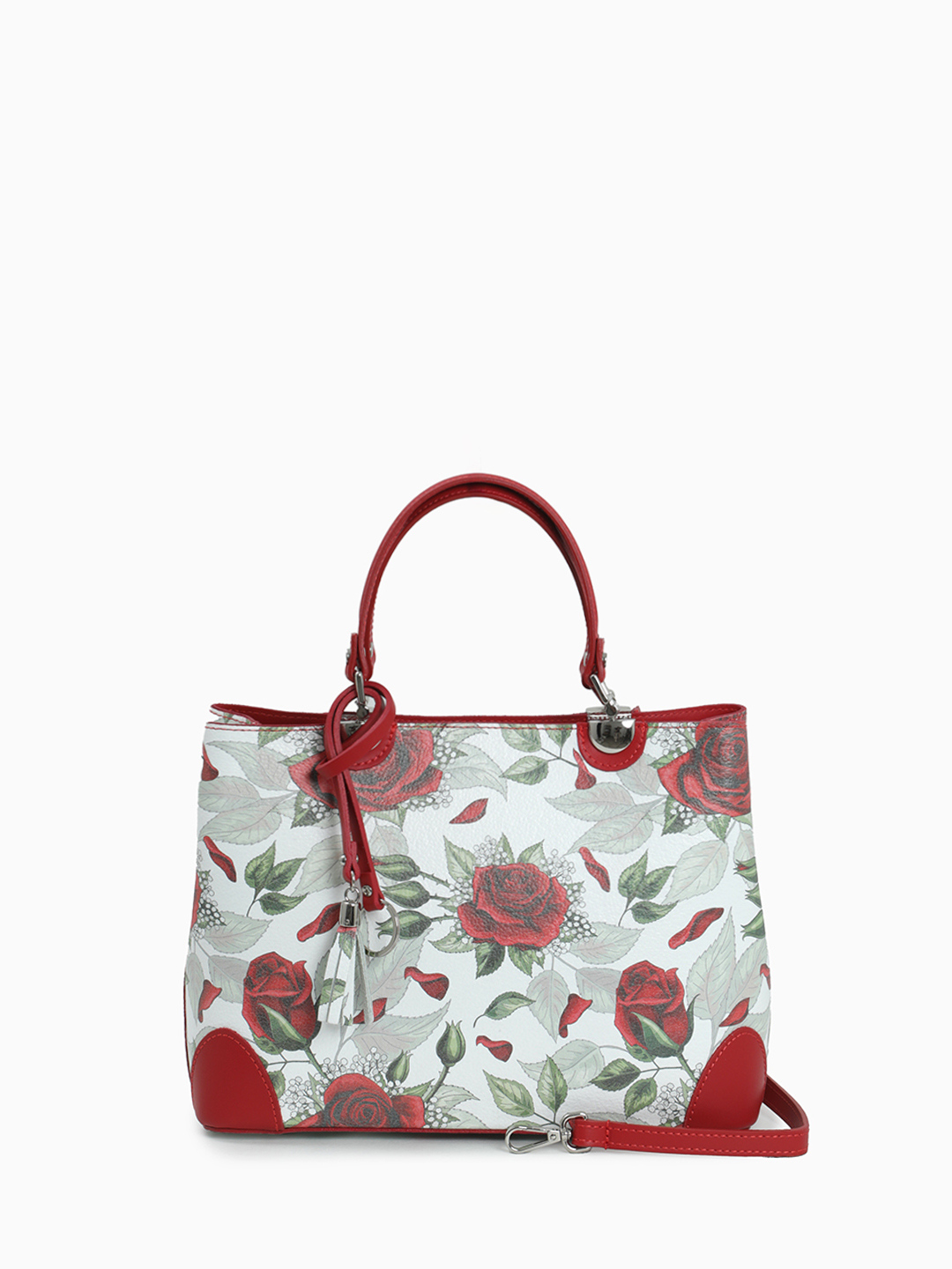 Сумка-тоут в красном цвете с принтом алых роз от Folle