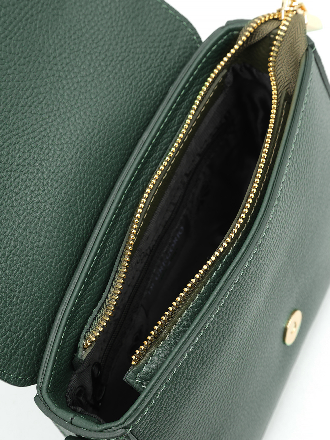 Кросс-боди с полукруглым дном и фурнитурой золотого цвета Nancy от Be Nice в зелёном цвете